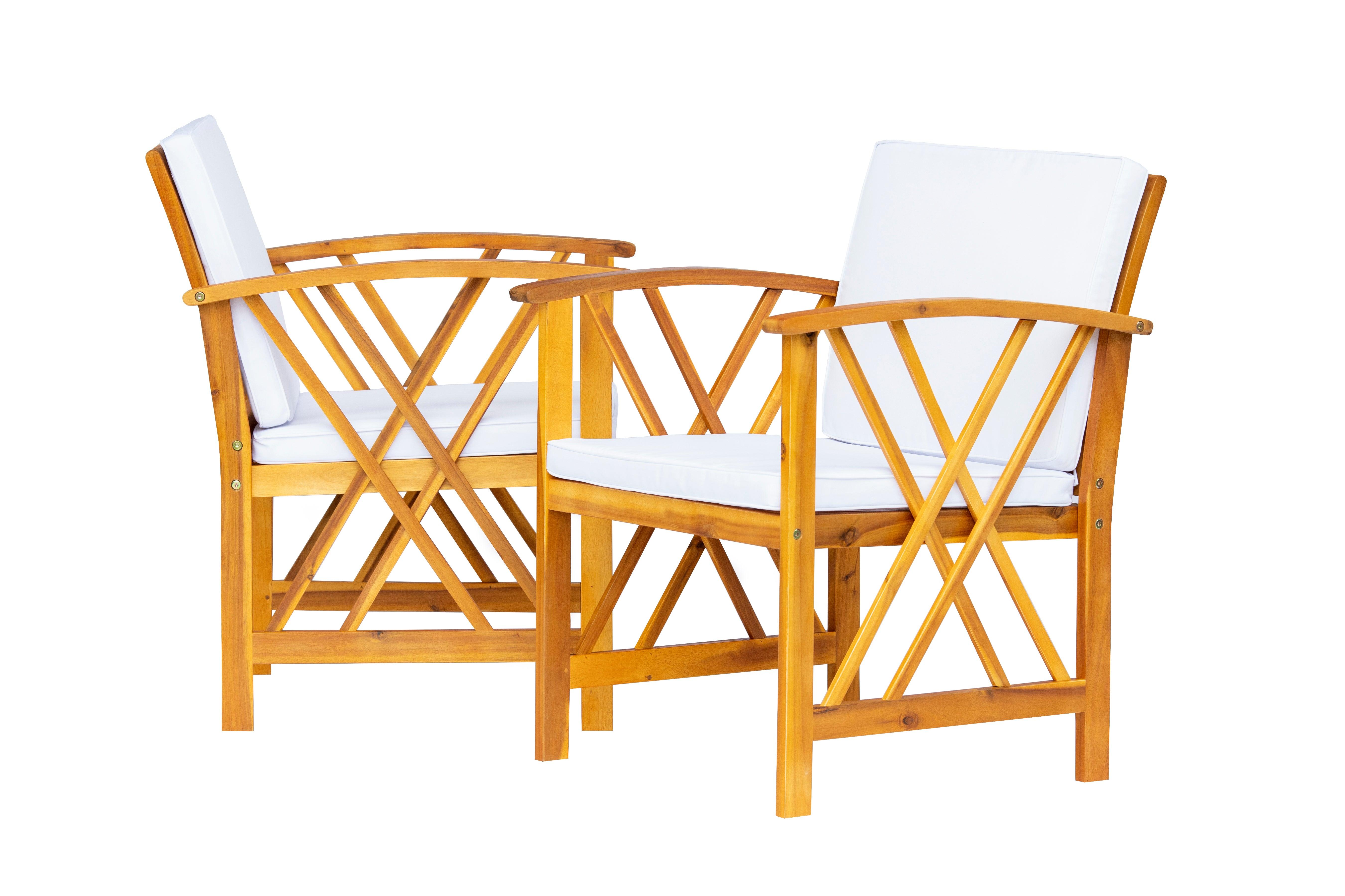 BAHIA 3-Piece Acacia Patio Sofa Conversation Furniture Set - Costaelm