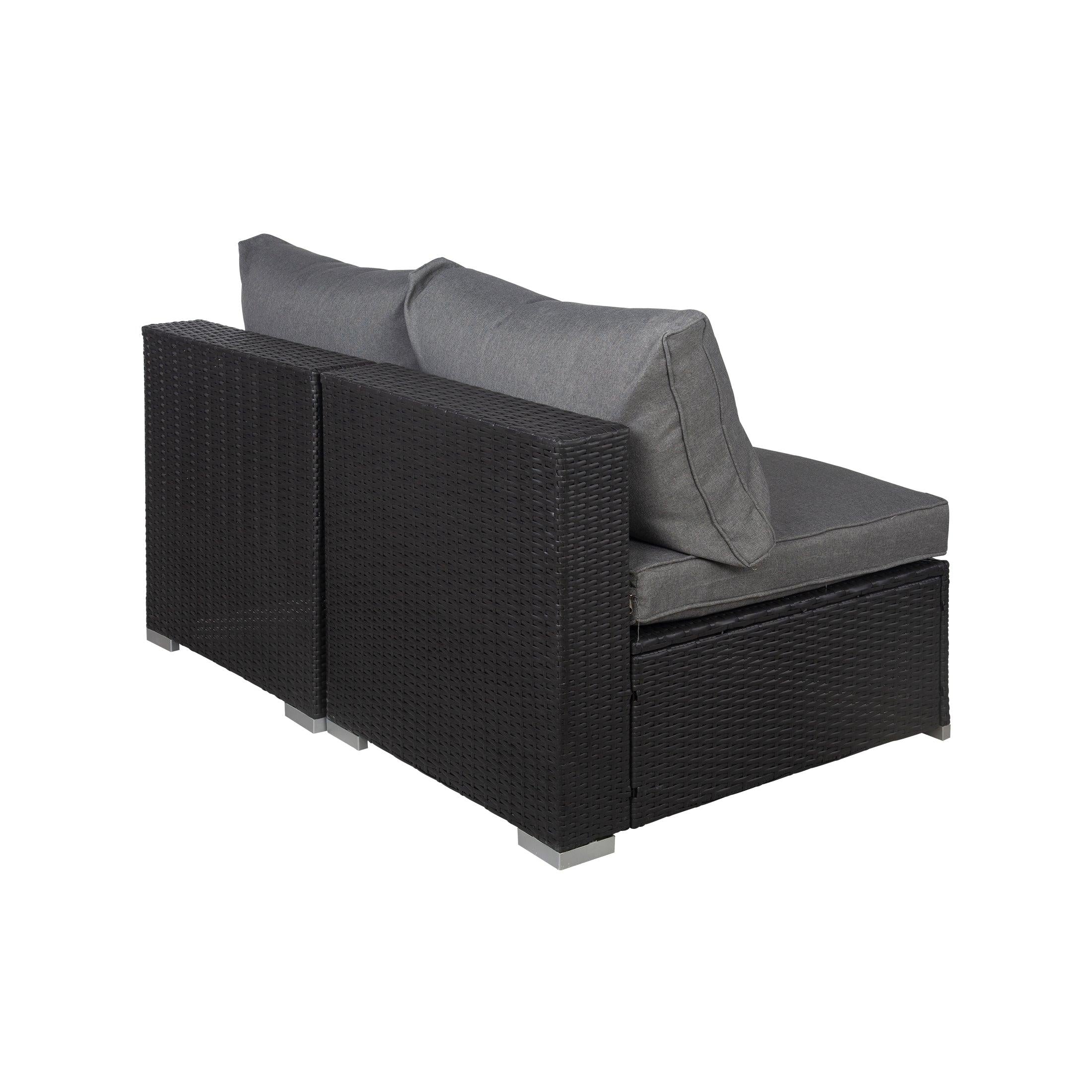 London 2-Piece Outdoor Patio Modular Armless Sofa Espresso/Gray - Costaelm