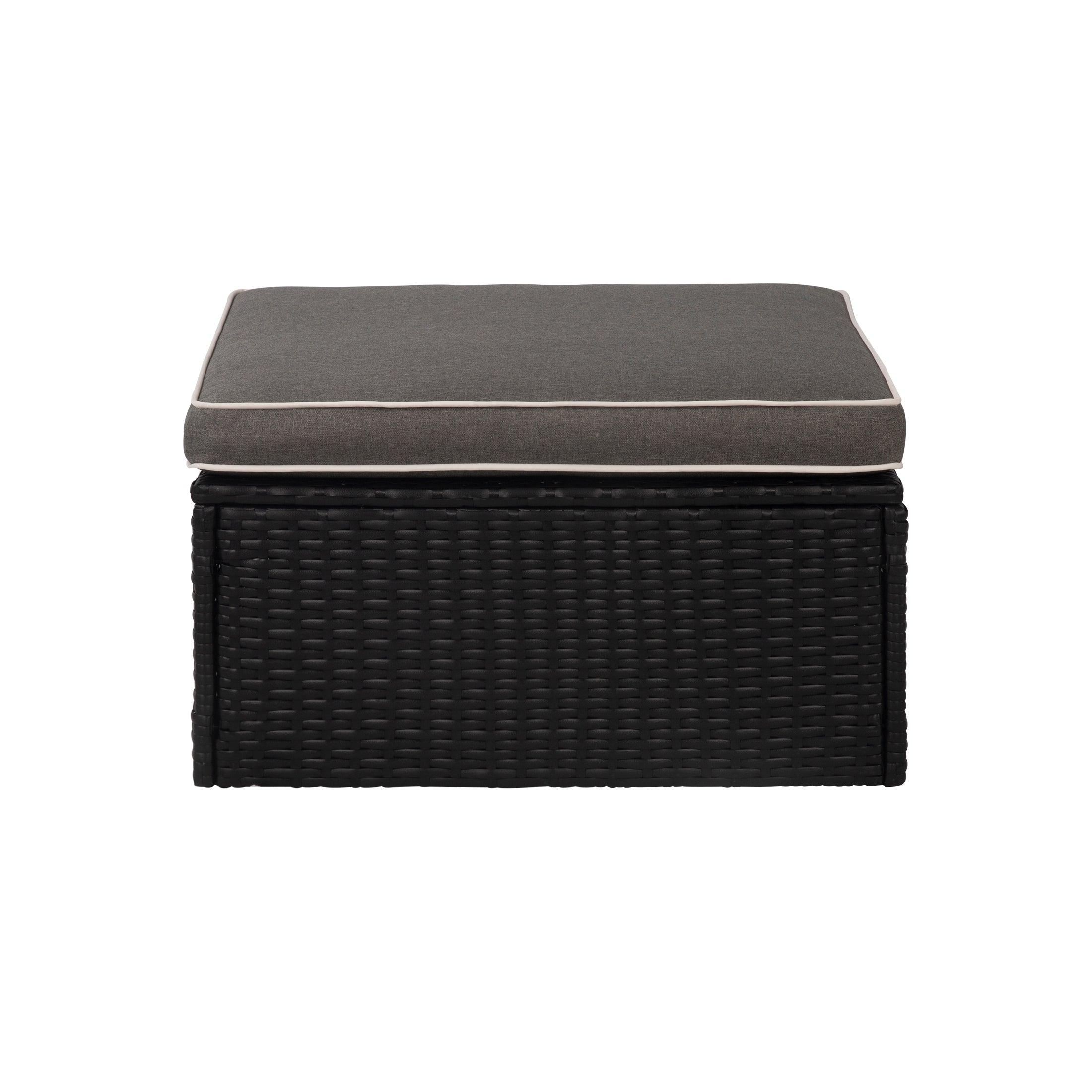 London 4-Piece Outdoor Rattan Wicker Sectional Sofa Furniture Set Black/Gray - Costaelm