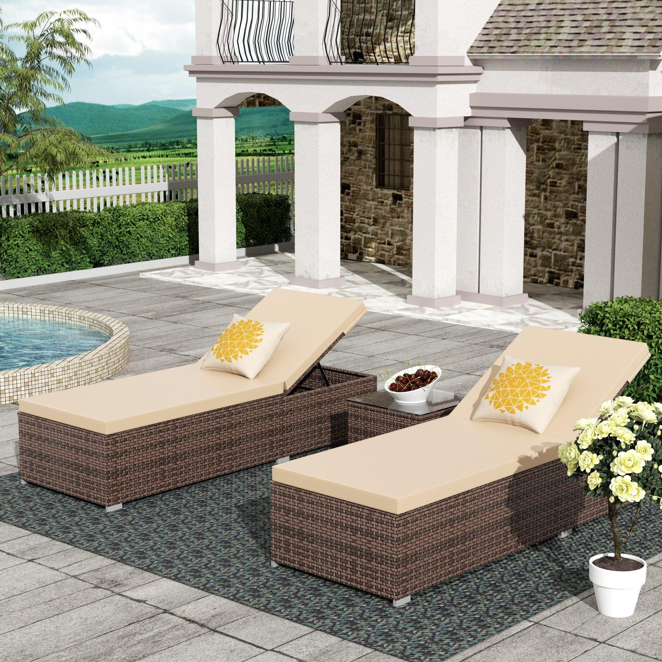 Sun lounger set with table sales