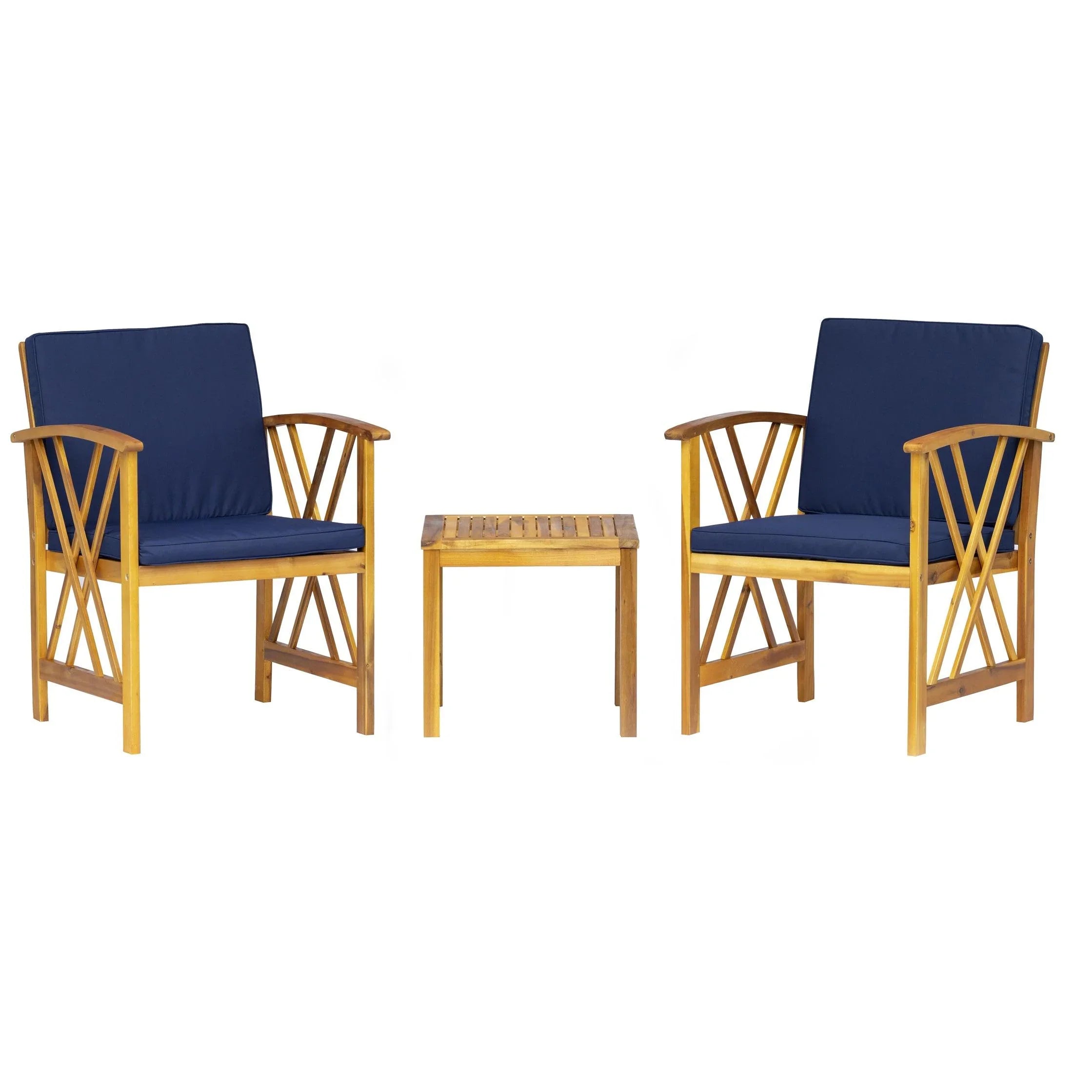 BAHIA 3-Piece Acacia Patio Sofa Conversation Furniture Set - Costaelm