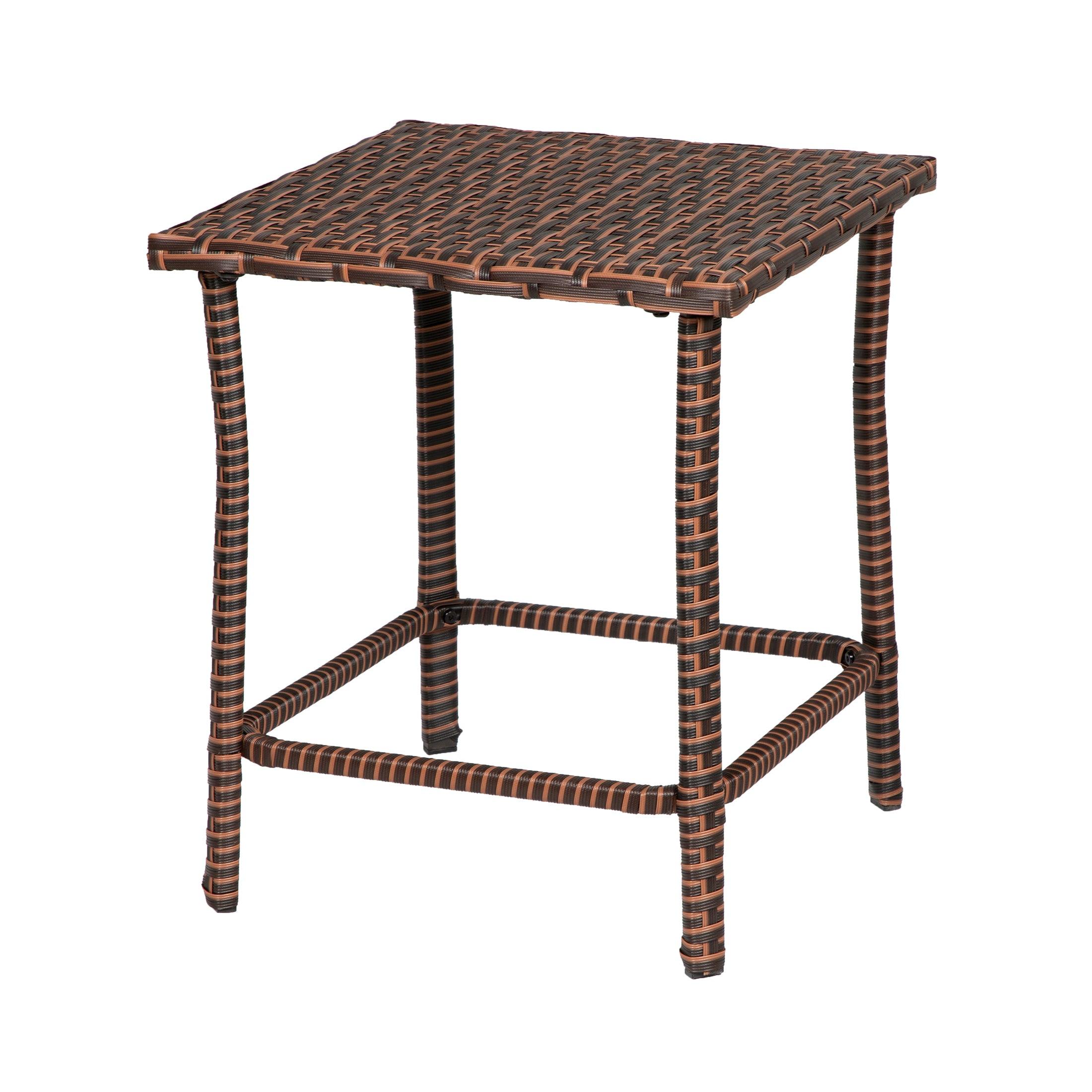 Solano 3 Piece Patio Bistro Conversation Set Brown PE Rattan Wicker - Costaelm