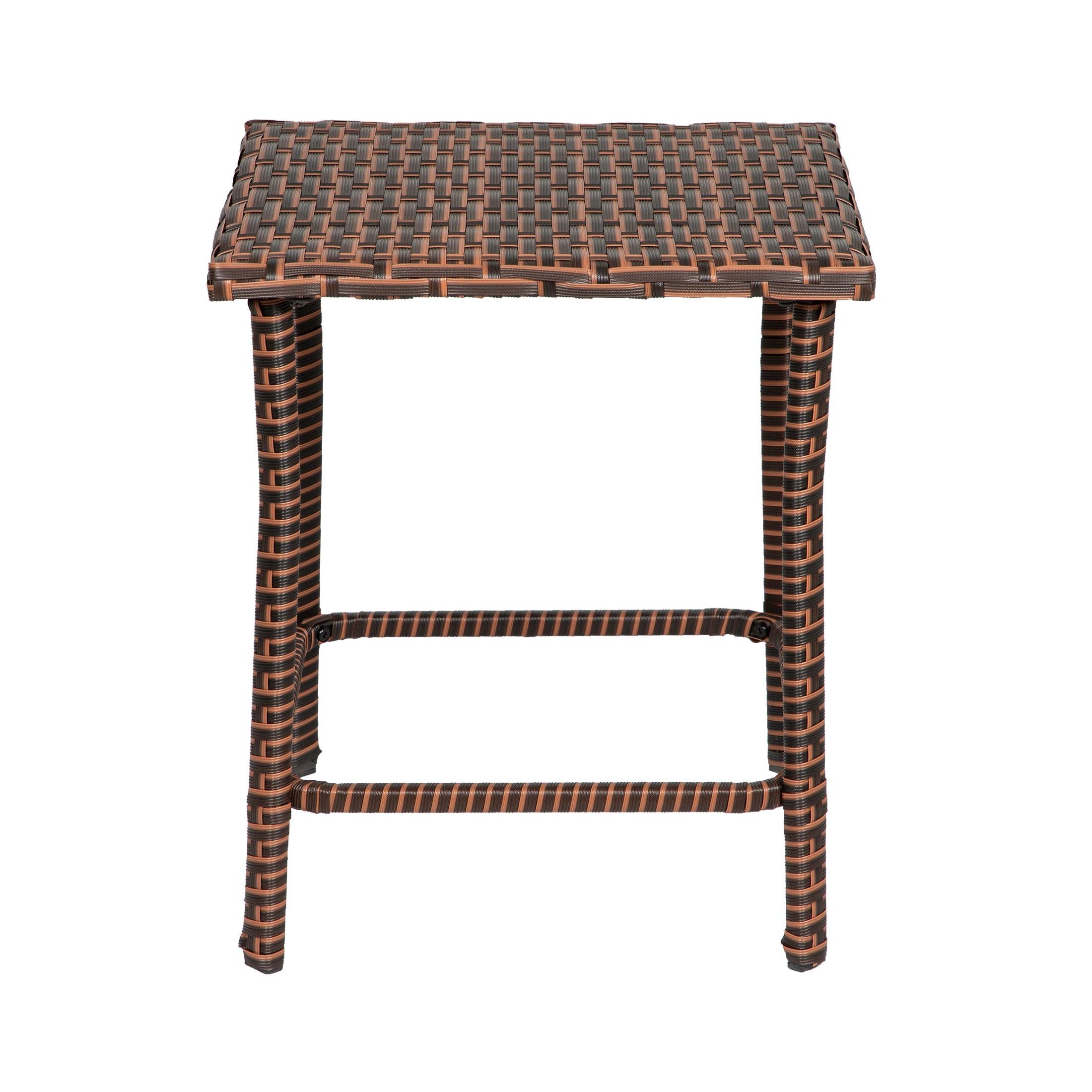 Solano 3 Piece Patio Bistro Conversation Set Brown PE Rattan Wicker - Costaelm