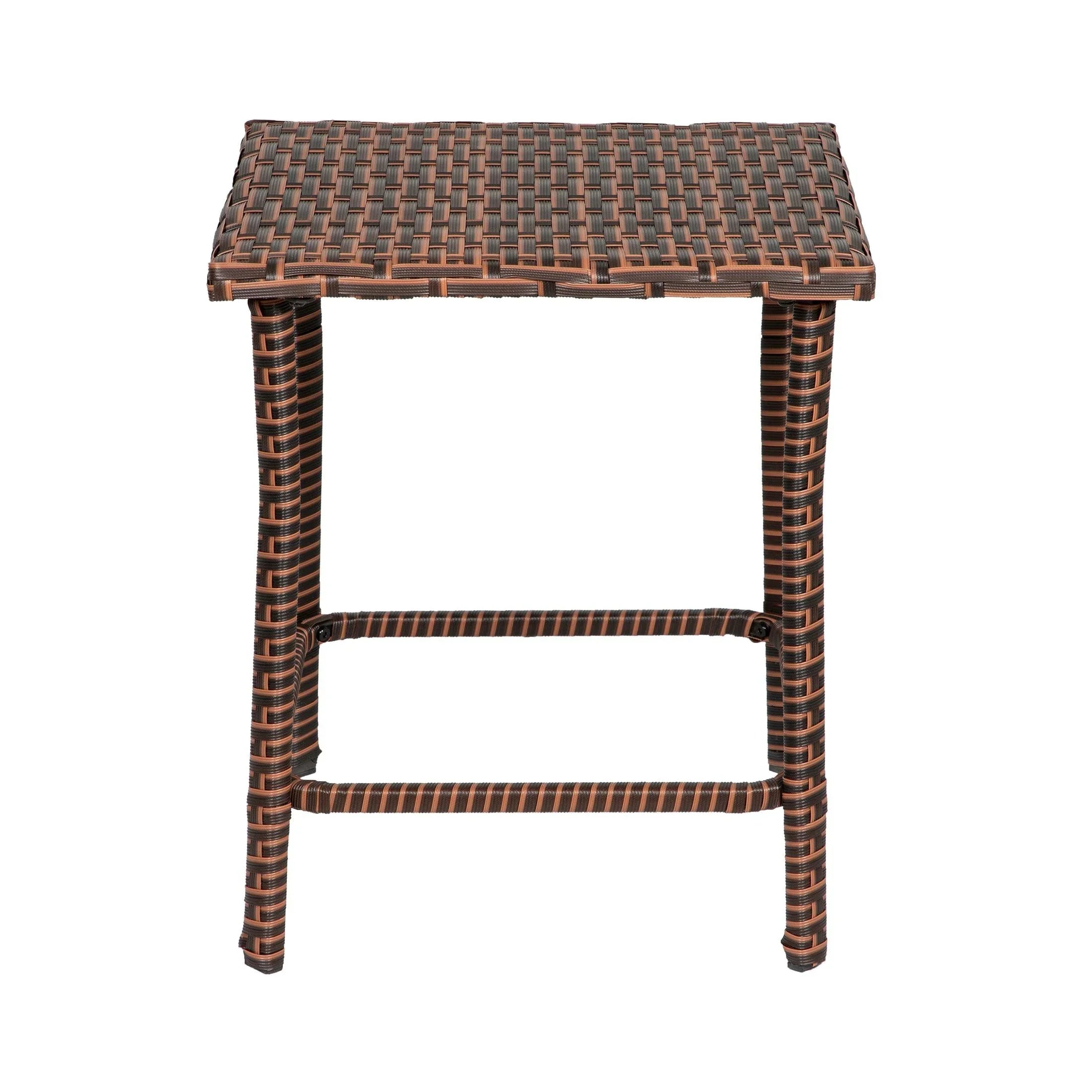 Solano 3 Piece Patio Bistro Conversation Set Brown PE Rattan Wicker - Costaelm