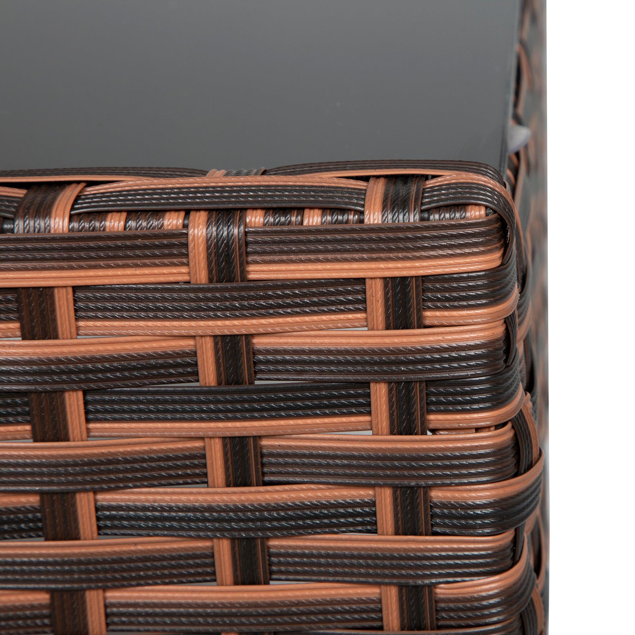 Solano 4-Piece Outdoor Patio Conversation Set Brown PE Rattan Wicker w/ Beige Cushions - Costaelm