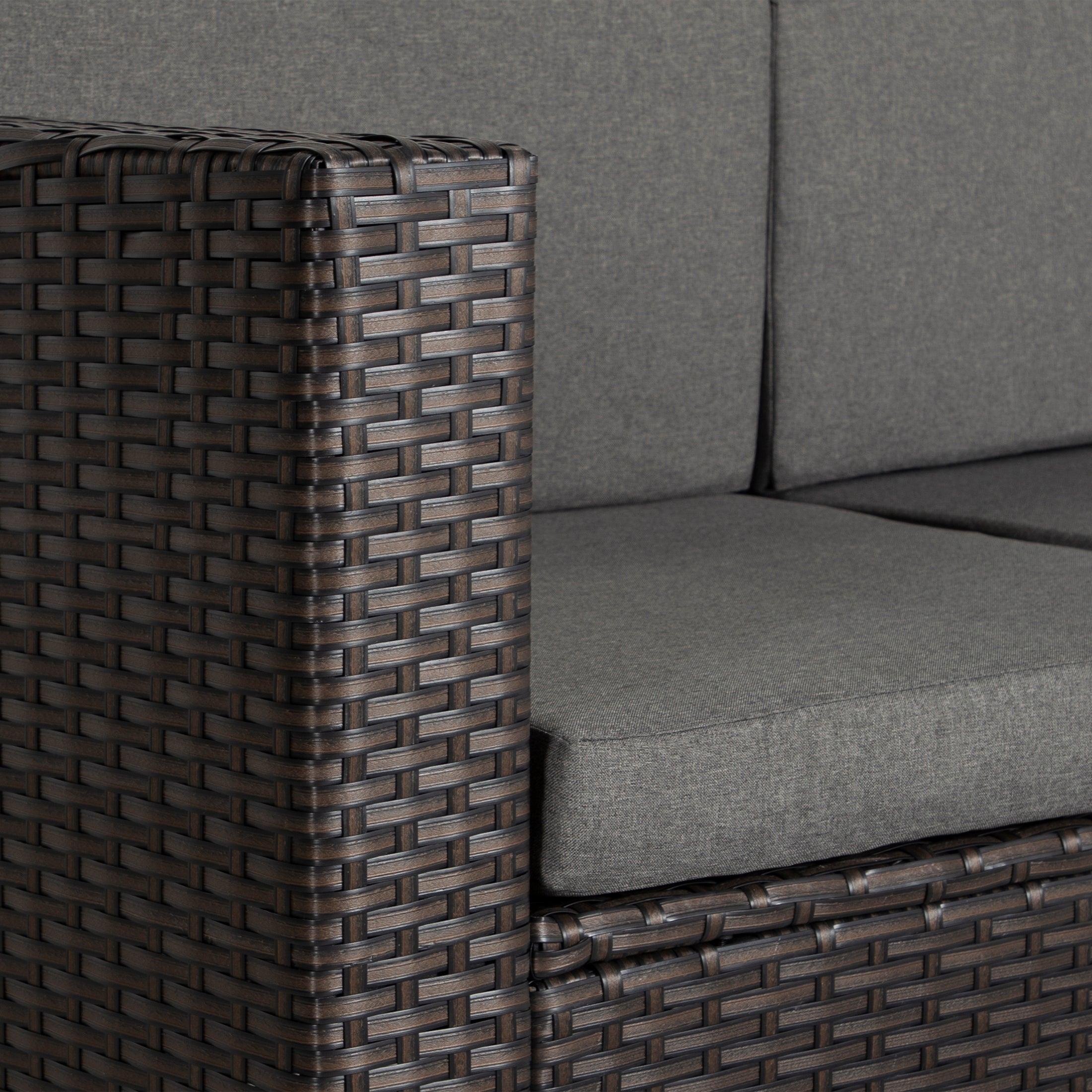 Woodland Outdoor Sectional Conversation Set with Storage Ottoman - Costaelm