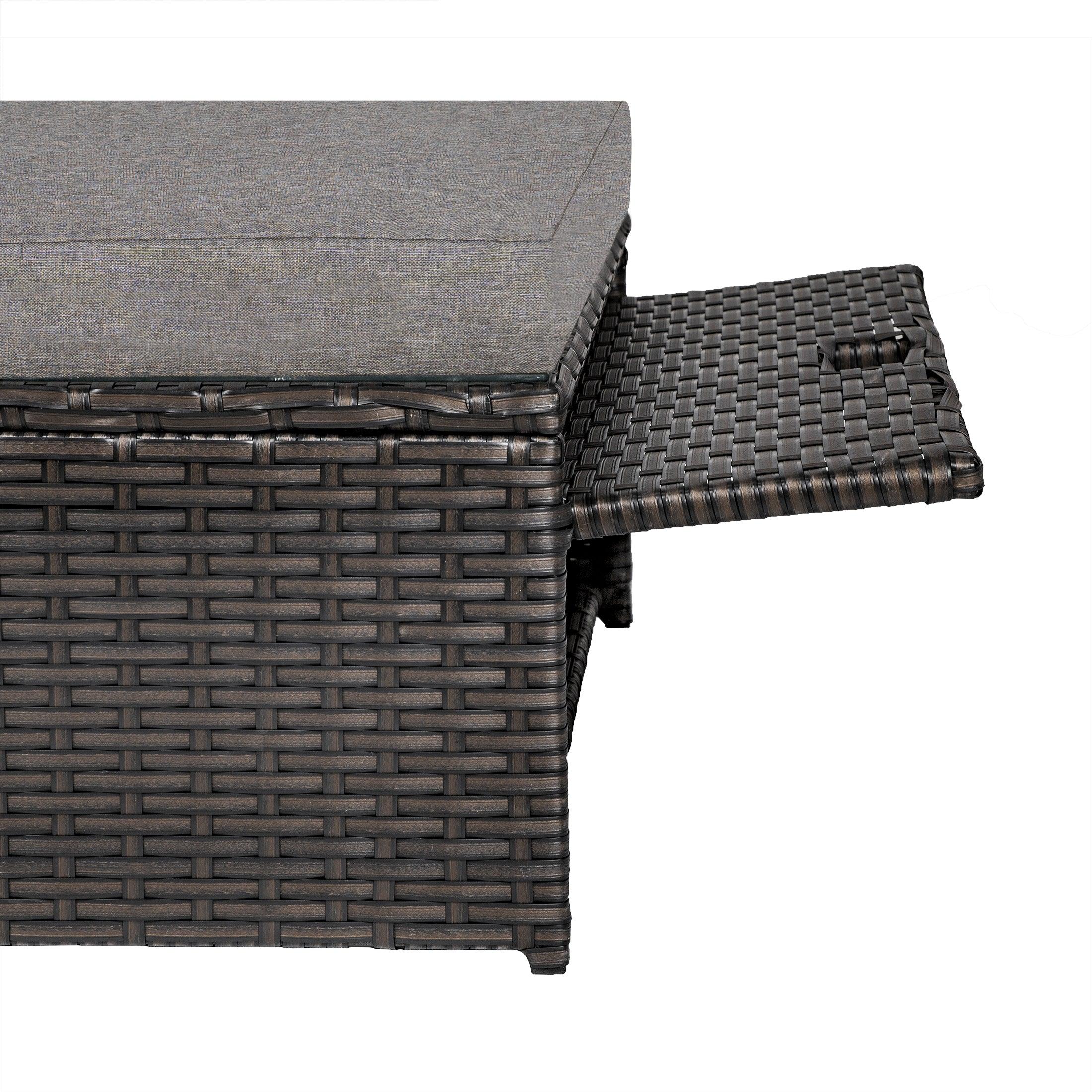 Woodland Outdoor Sectional Conversation Set with Storage Ottoman - Costaelm