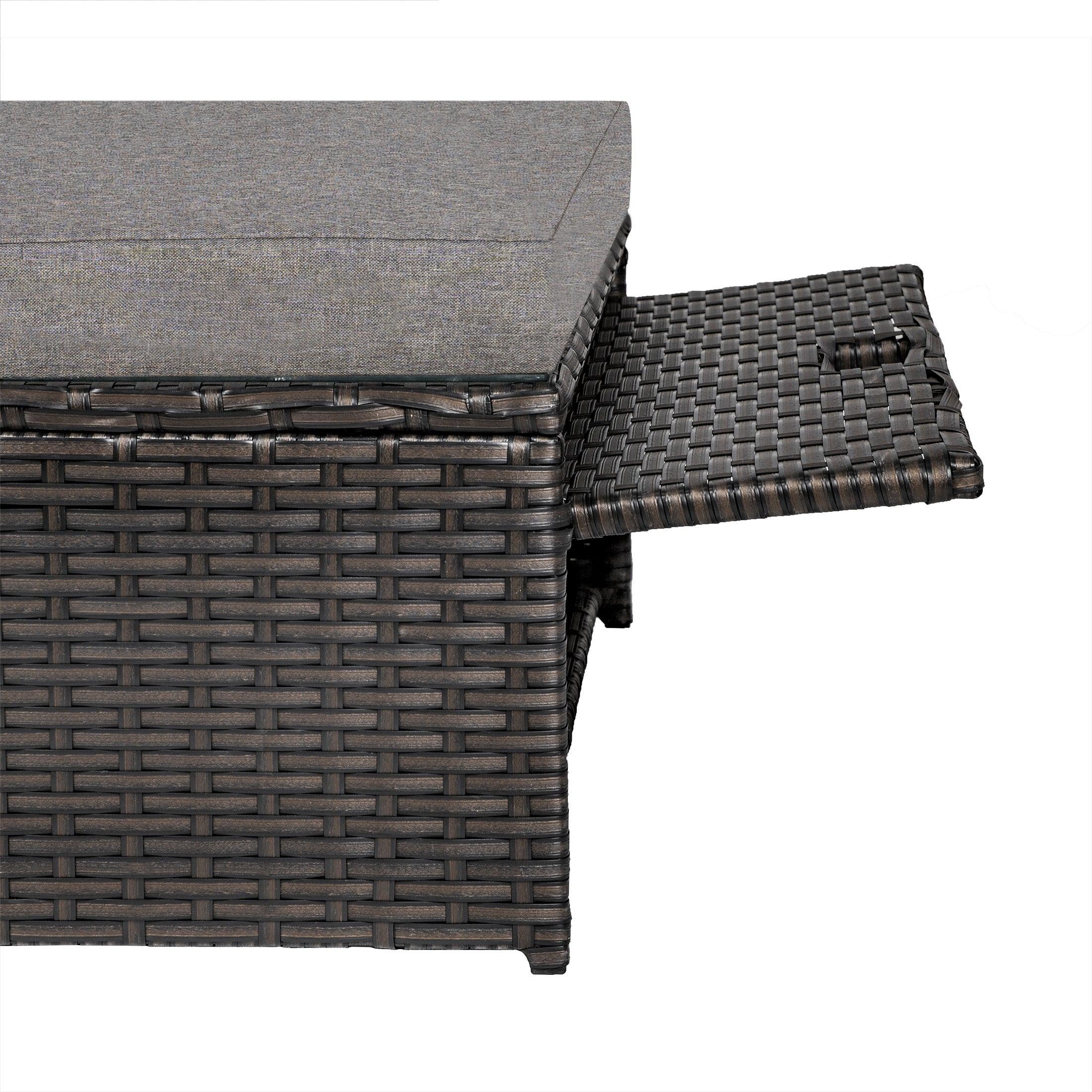 Woodland Outdoor Sectional Conversation Set with Storage Ottoman - Costaelm