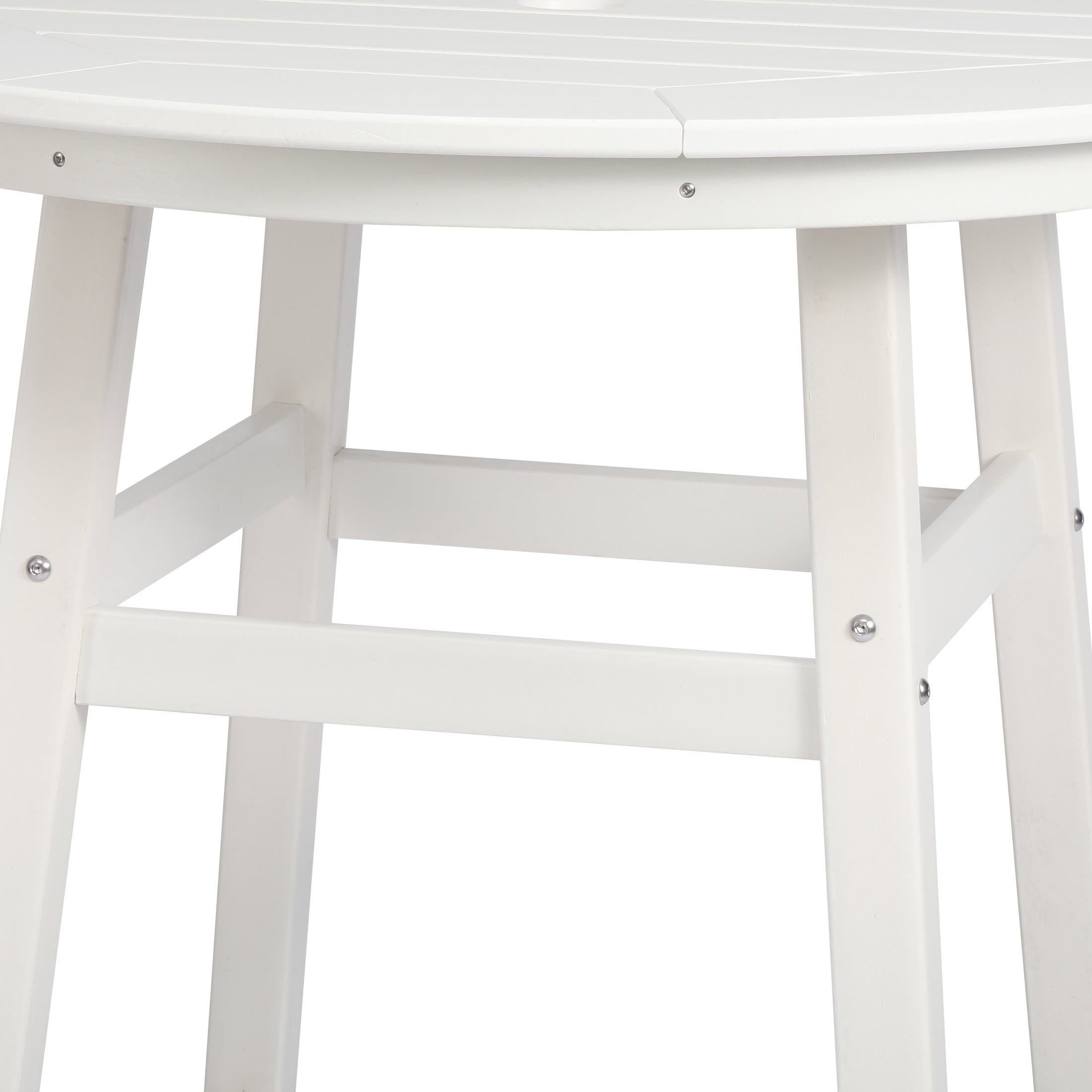 Paradise Round Outdoor Patio Counter High Bistro Bar Table With Umbrella Hole