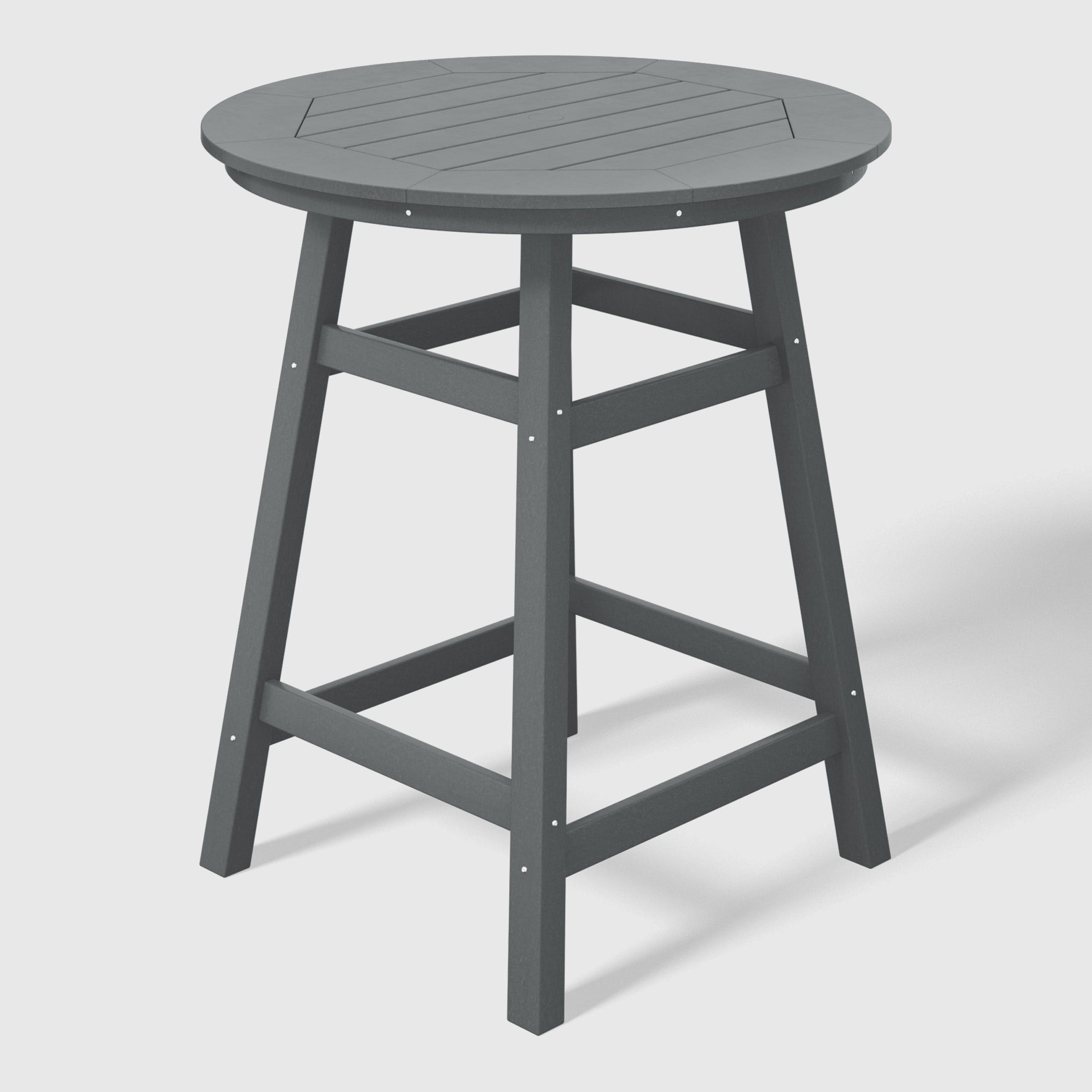 Paradise 5-Piece HDPE Outdoor Patio Dining Bar Bistro Table Set with Counter High Round Bar Stools