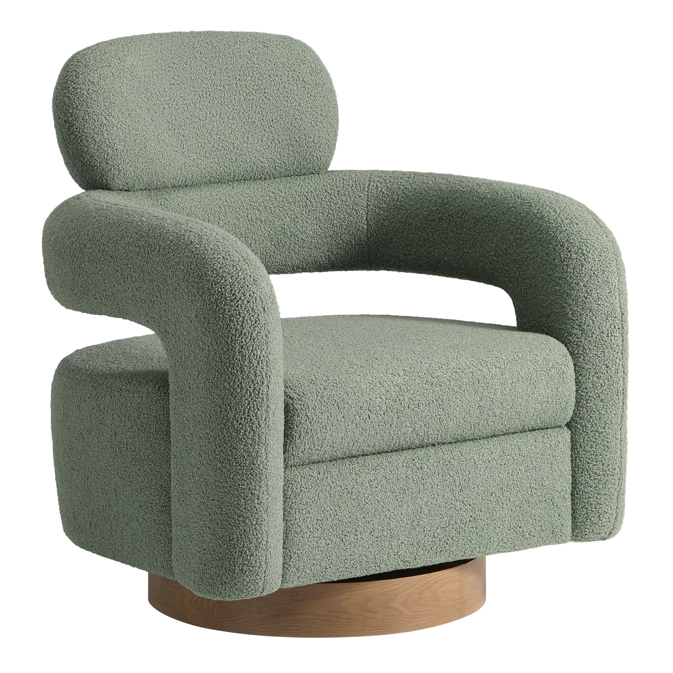 Celine Mid-Century Modern Sherpa Swivel Barrel Accent Chair (Set of 2)