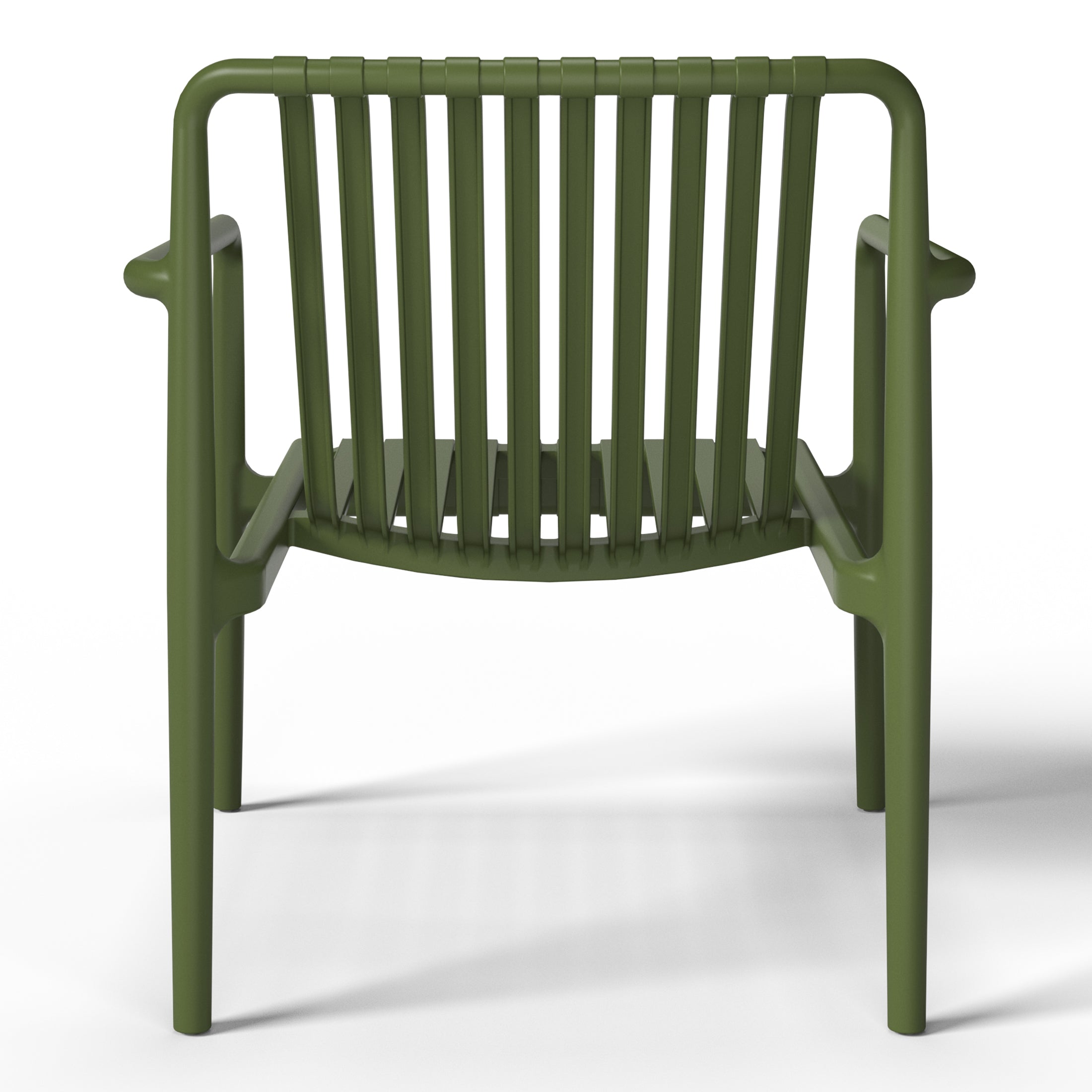 Sunshine Outdoor Modern Stackable Plastic Patio Club Armchairs (Set of 2)