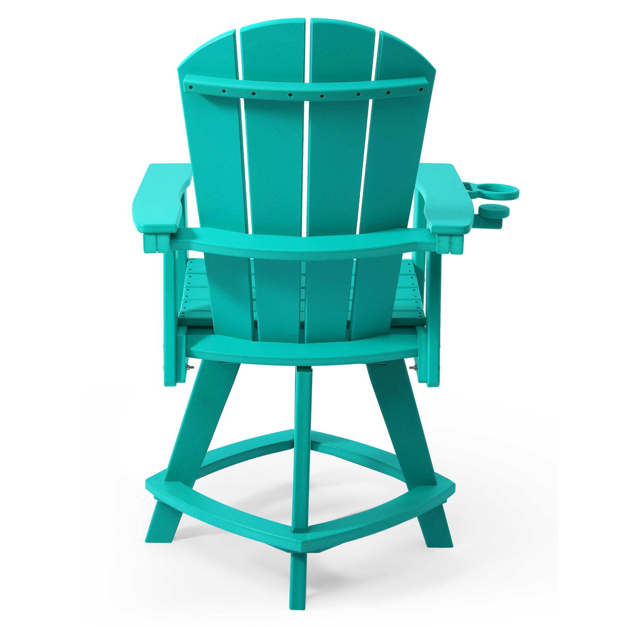 Paradise Outdoor HDPE Adirondack Swivel Counter Height Bar Chair With Cup Holder