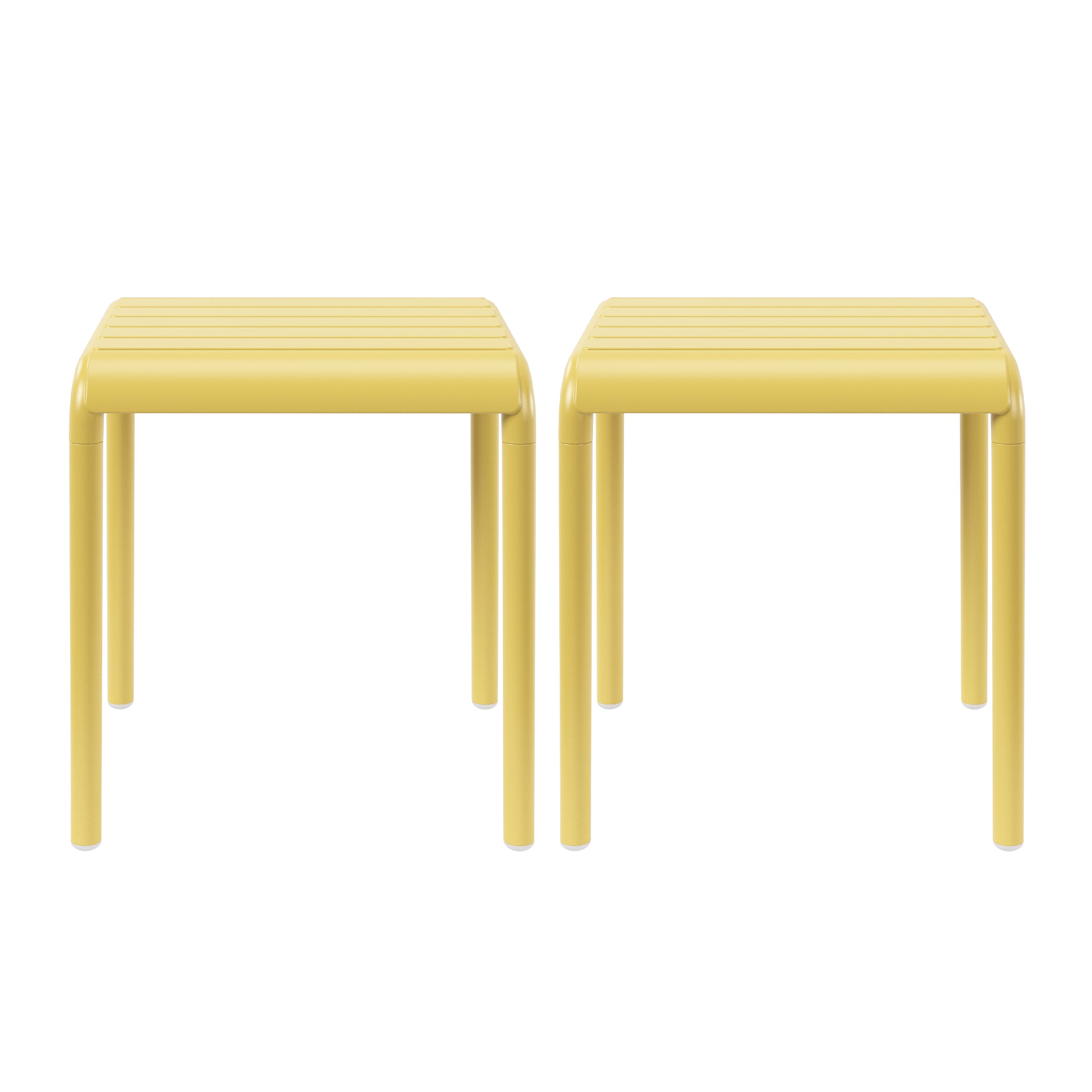 Sunshine Plastic Modern Outdoor Patio Accent Side Tables (Set of 2)