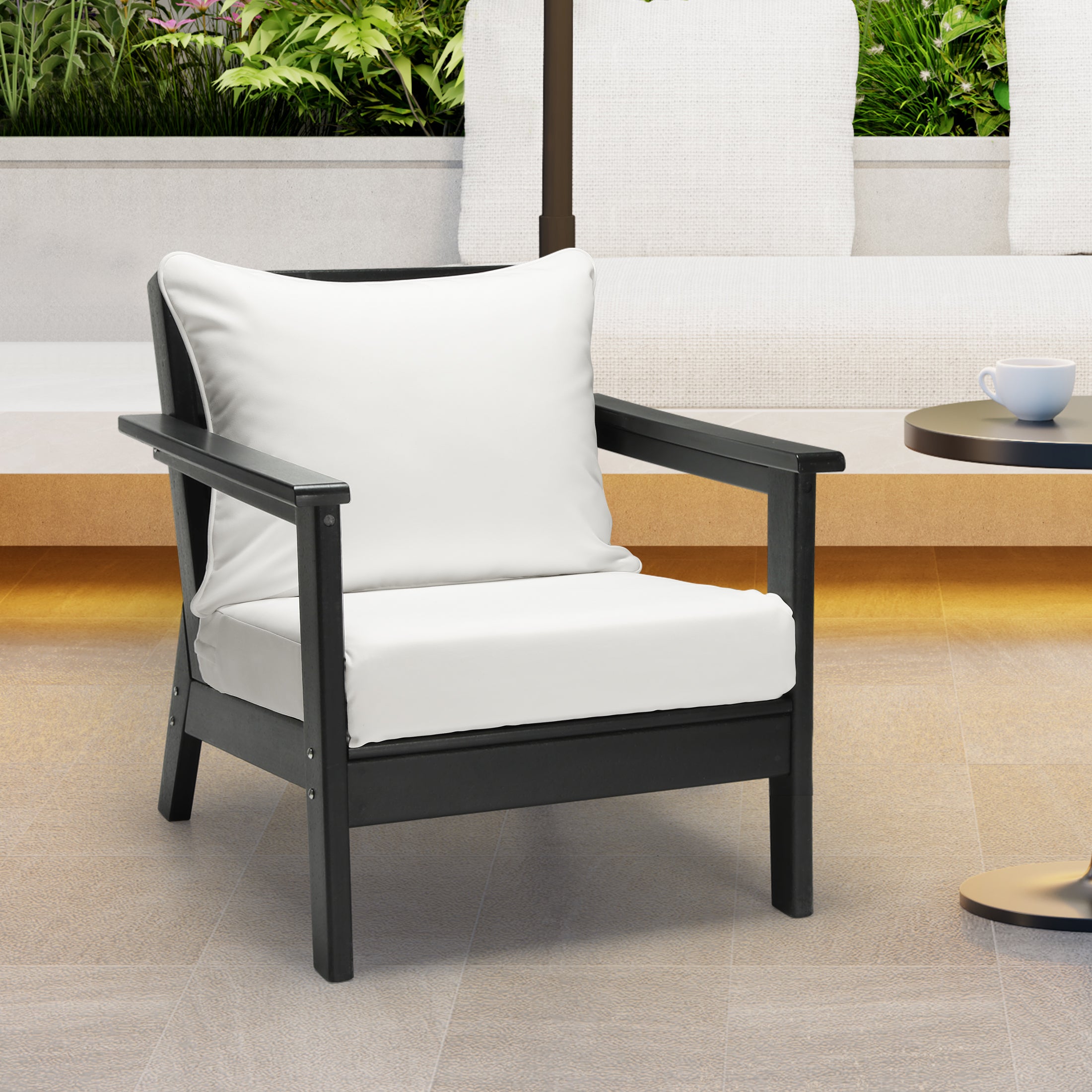 Harmony Water Repellent Outdoor 2-Piece Deep Set Patio Seat Back Chair Cushions, 25" x 25"
