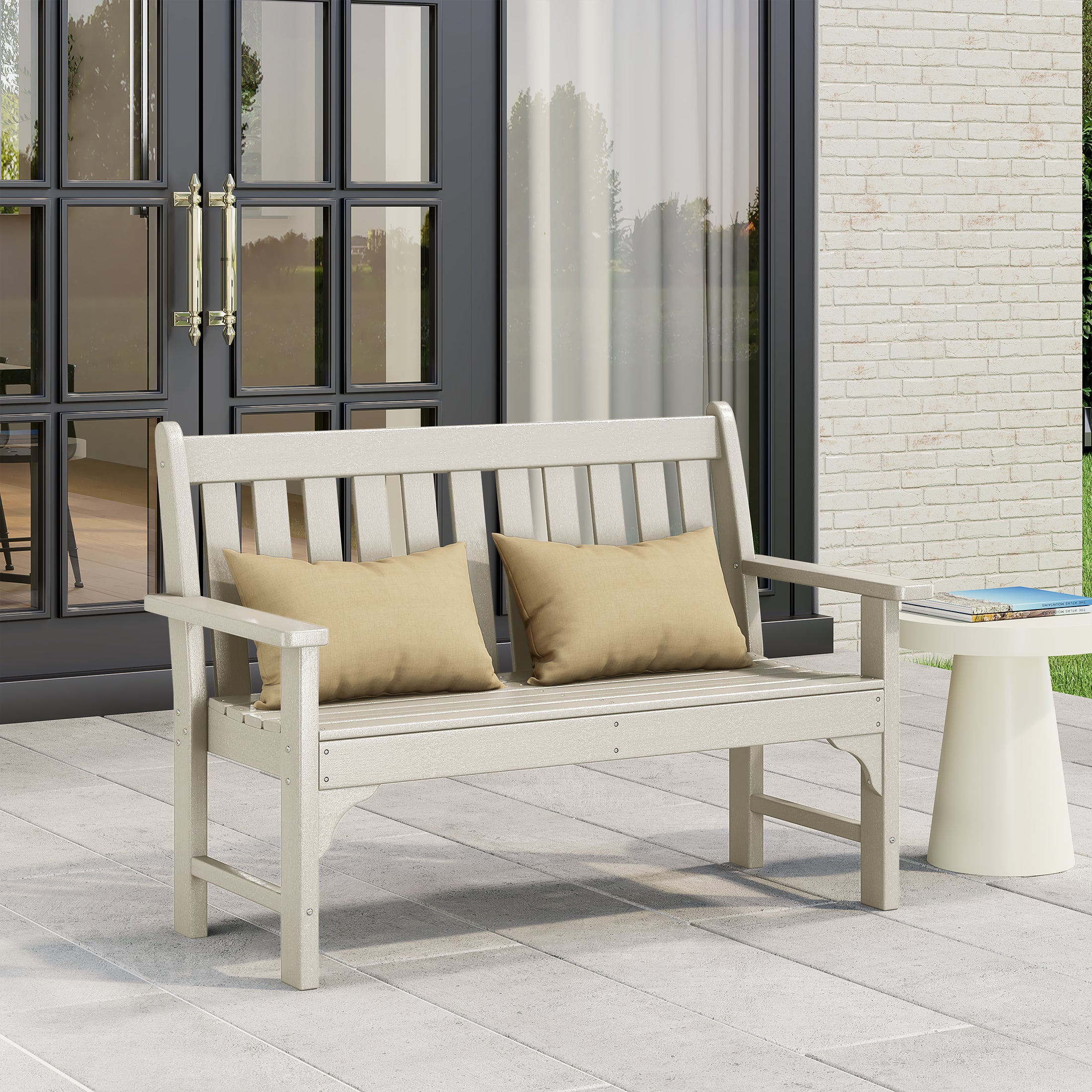 Paradise Outdoor 2-Person All-Weather HDPE Front Porch Garden Bench