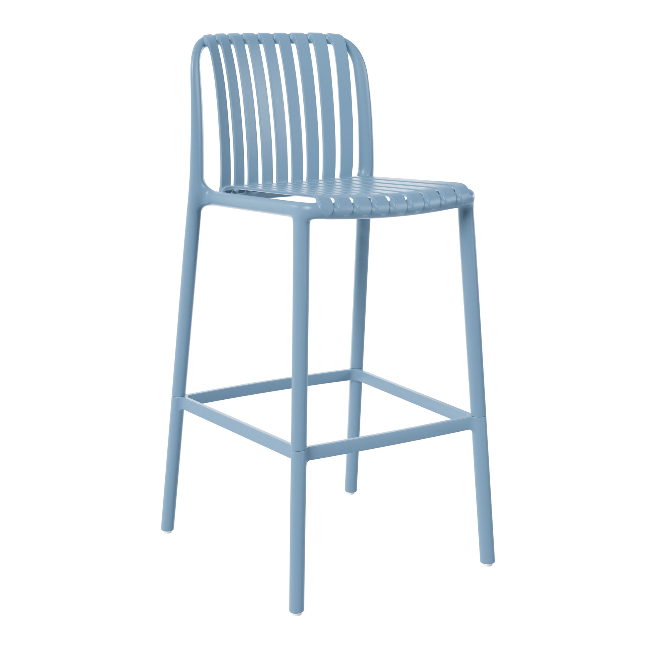 Sunshine 29.5" Outdoor Modern Polypropylene Plastic Patio Bar Height Stools (Set of 2)