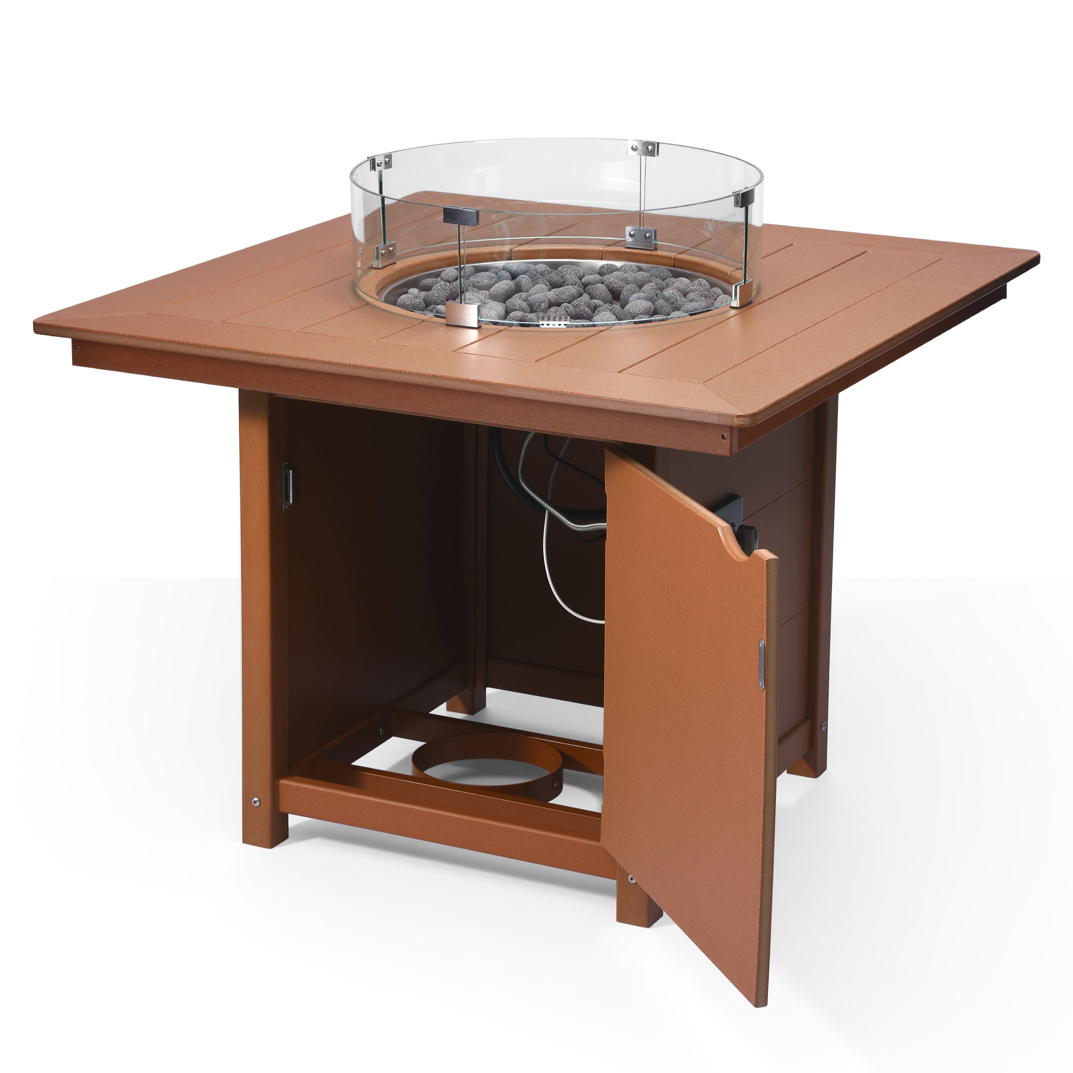 Sol Modern Outdoor Patio Propane 42" Square Fire Pit Table