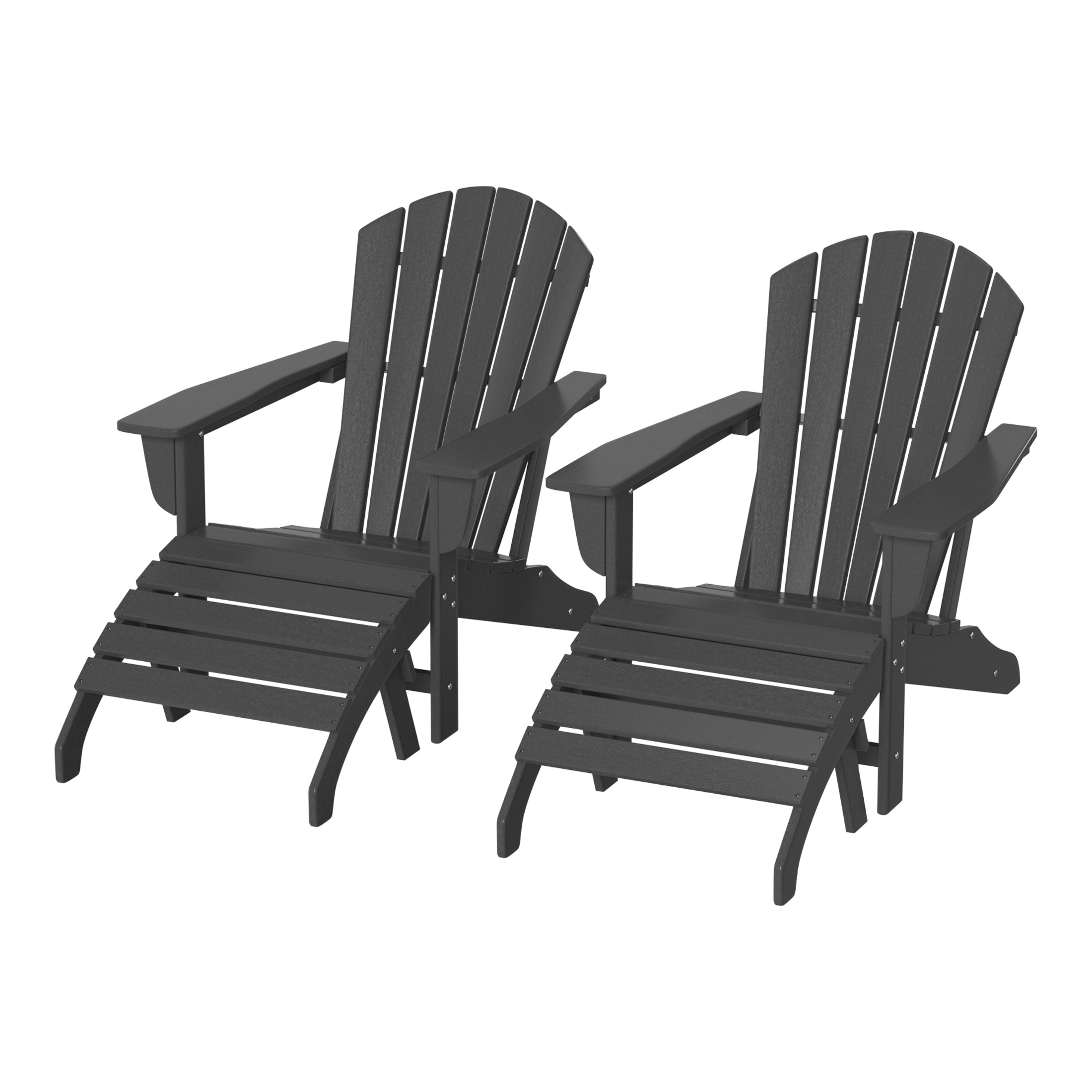 Portside Outdoor Adirondack Chair With Ottoman 4-Piece Set