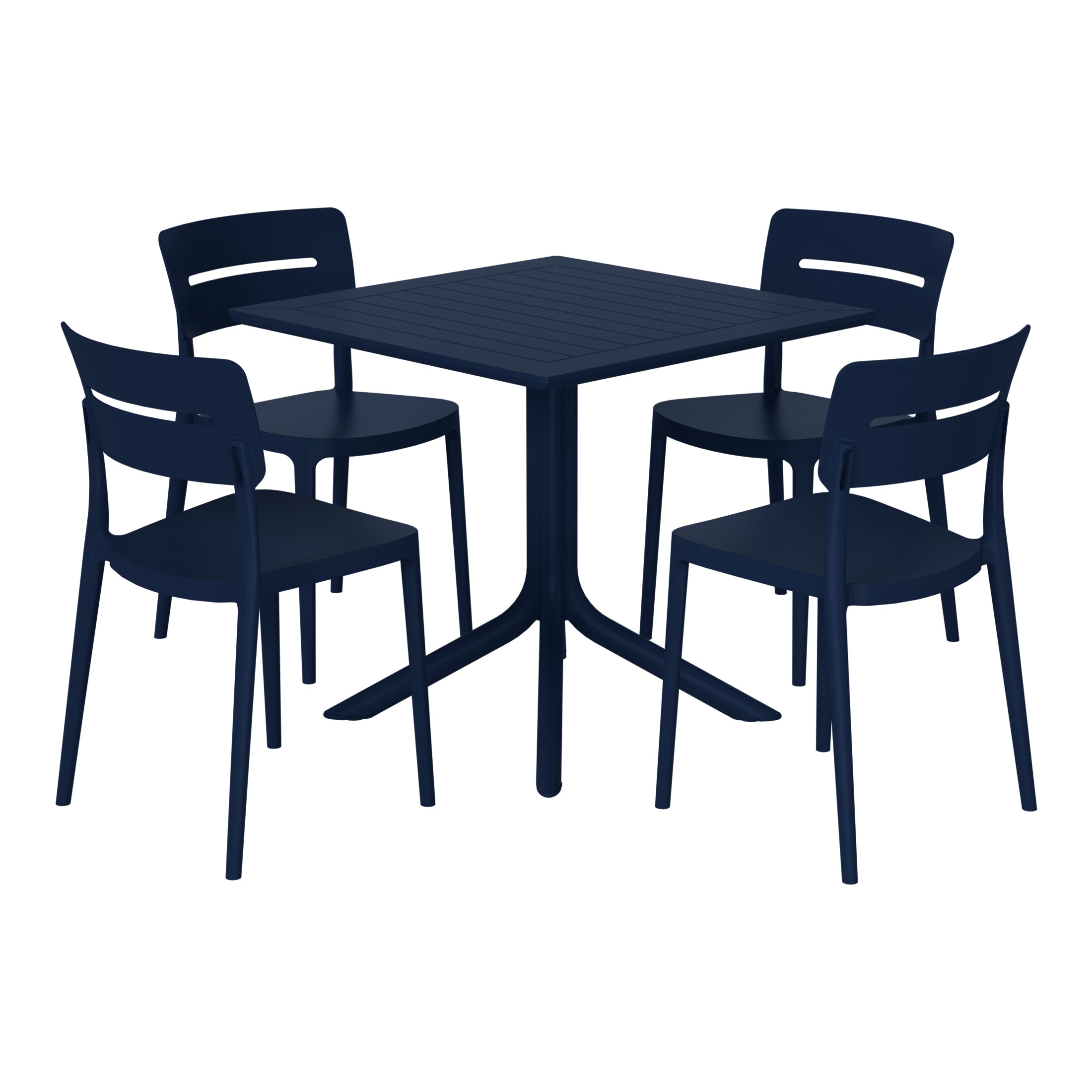 Sunshine Modern 5-Piece Resin Patio Dining Table Set with Stackable Patio Dining Chairs