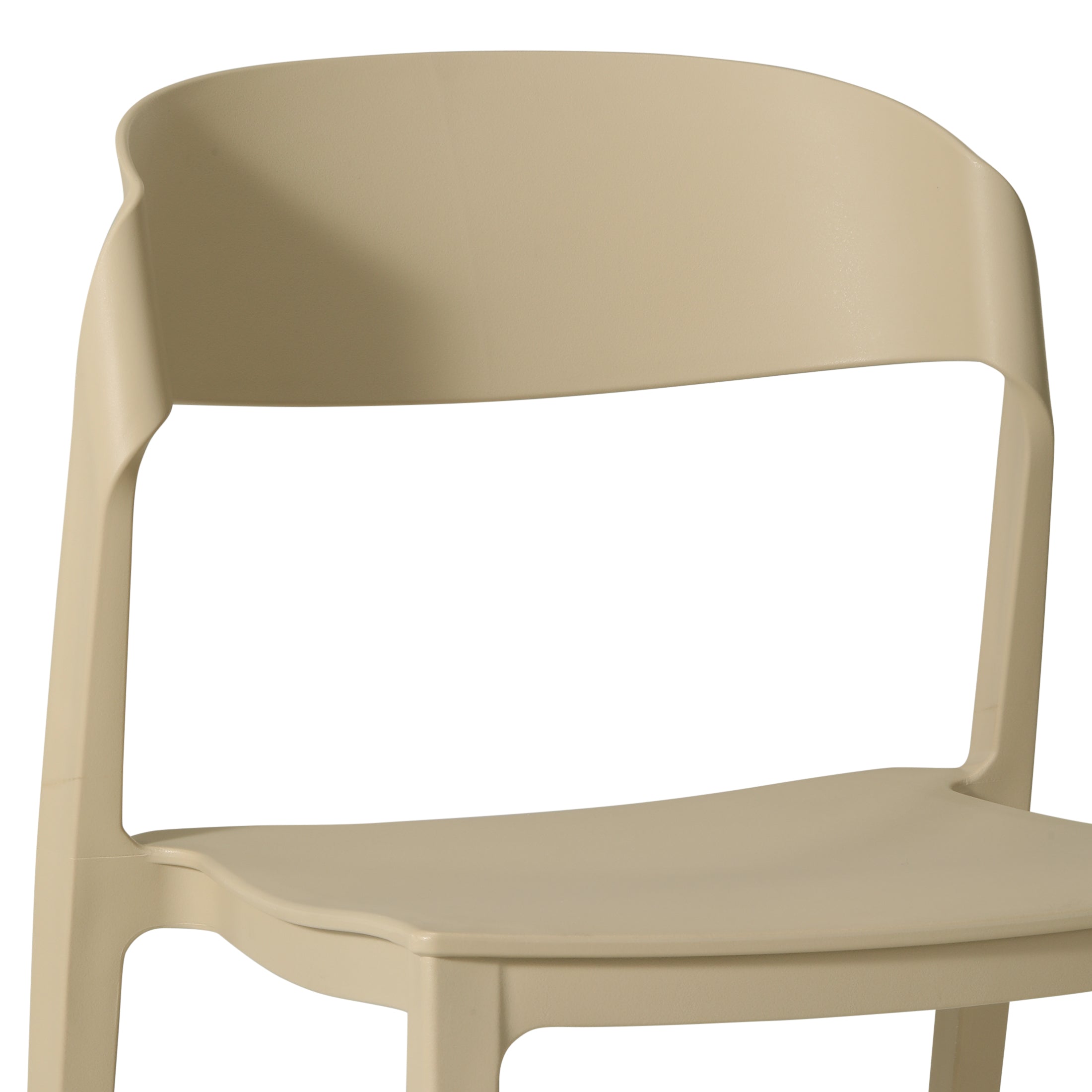 Sunshine Outdoor Modern Stackable Plastic Patio Bistro Dining Side Chairs (Set of 2)