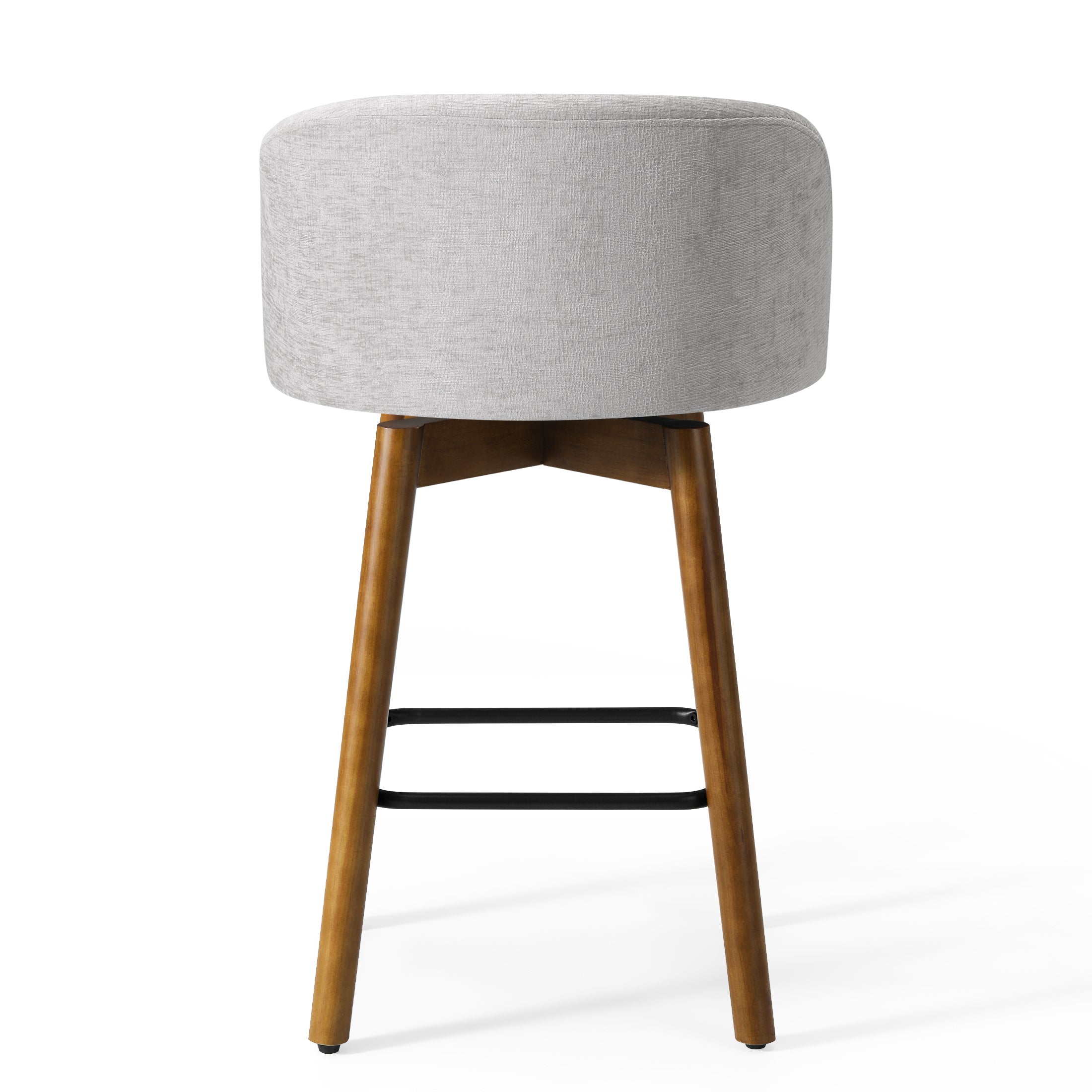 Danburry Modern Chenille Upholstered 26" Counter Height Swivel Bar Stools (Set of 2)