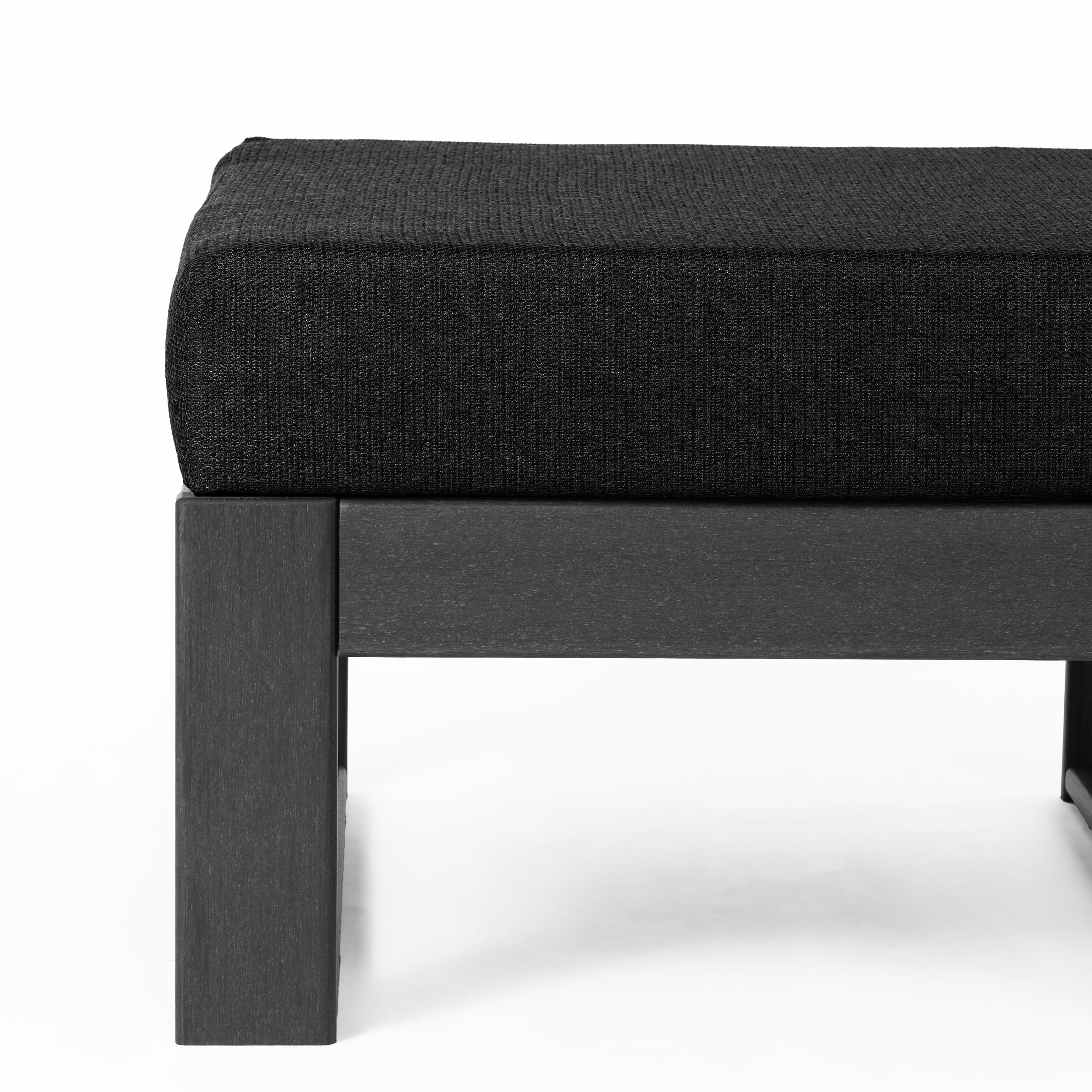 Rockaway Outdoor HDPE Patio Ottoman with Waterproof Olefin Cushions