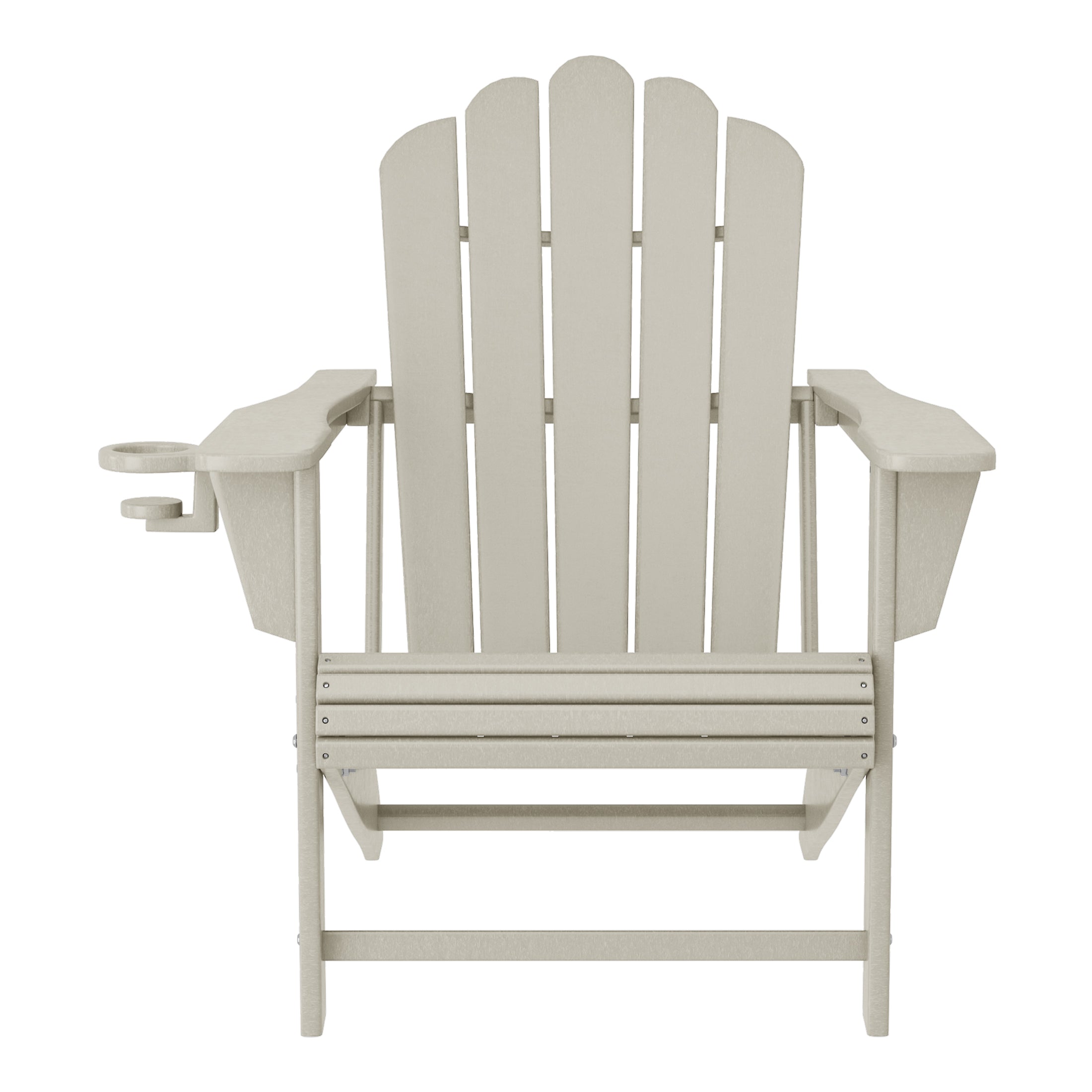 Lakeview 3-Piece Outdoor Patio HDPE Adirondack Chair With Cup Holder and Table Set
