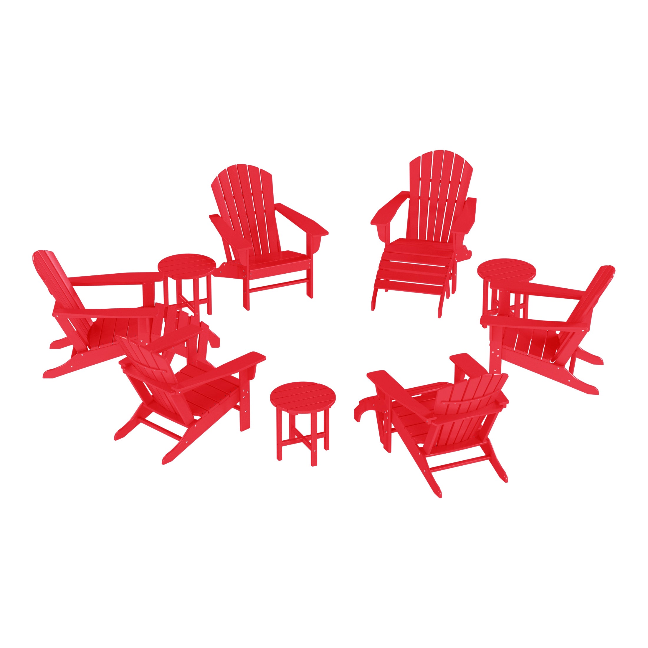 Portside 12 Piece Outdoor Adirondack Chair With Ottoman And Side Table