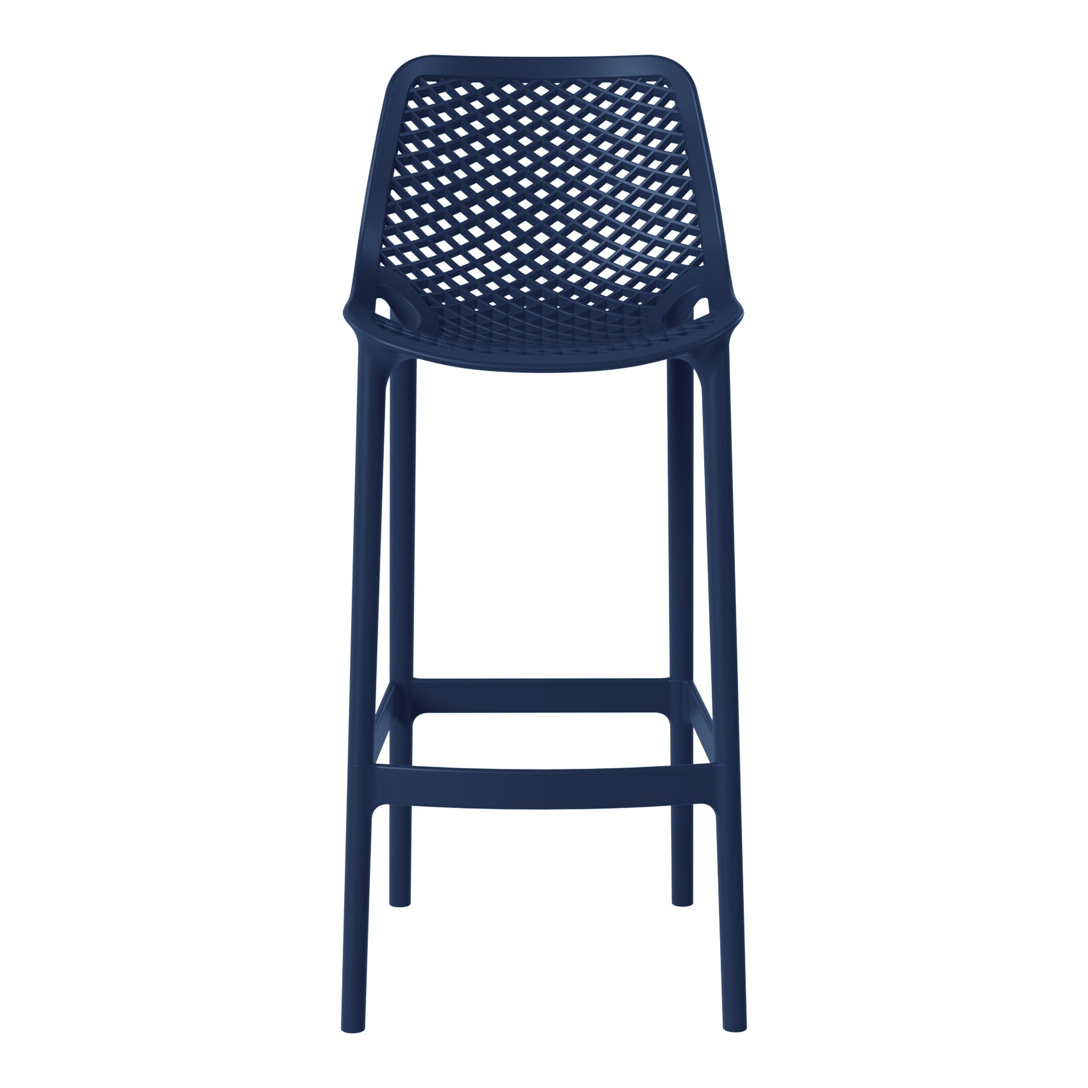 Sunshine 41.75" Outdoor Modern Polypropylene Plastic Patio Bar Height Stools (Set of 2)