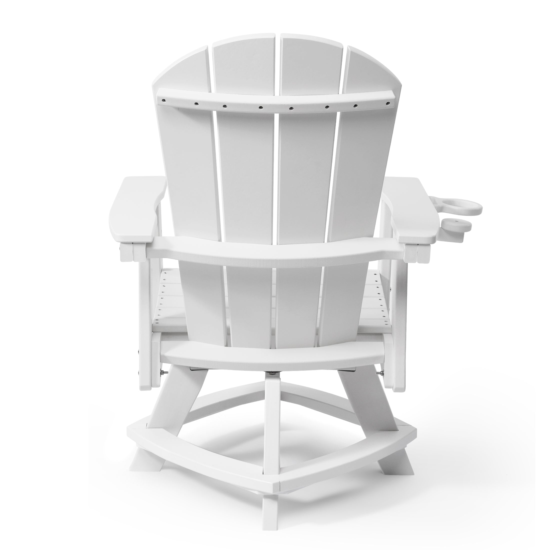 Paradise Outdoor HDPE Swivel Adirondack Patio Dining Chair With Cup Holder