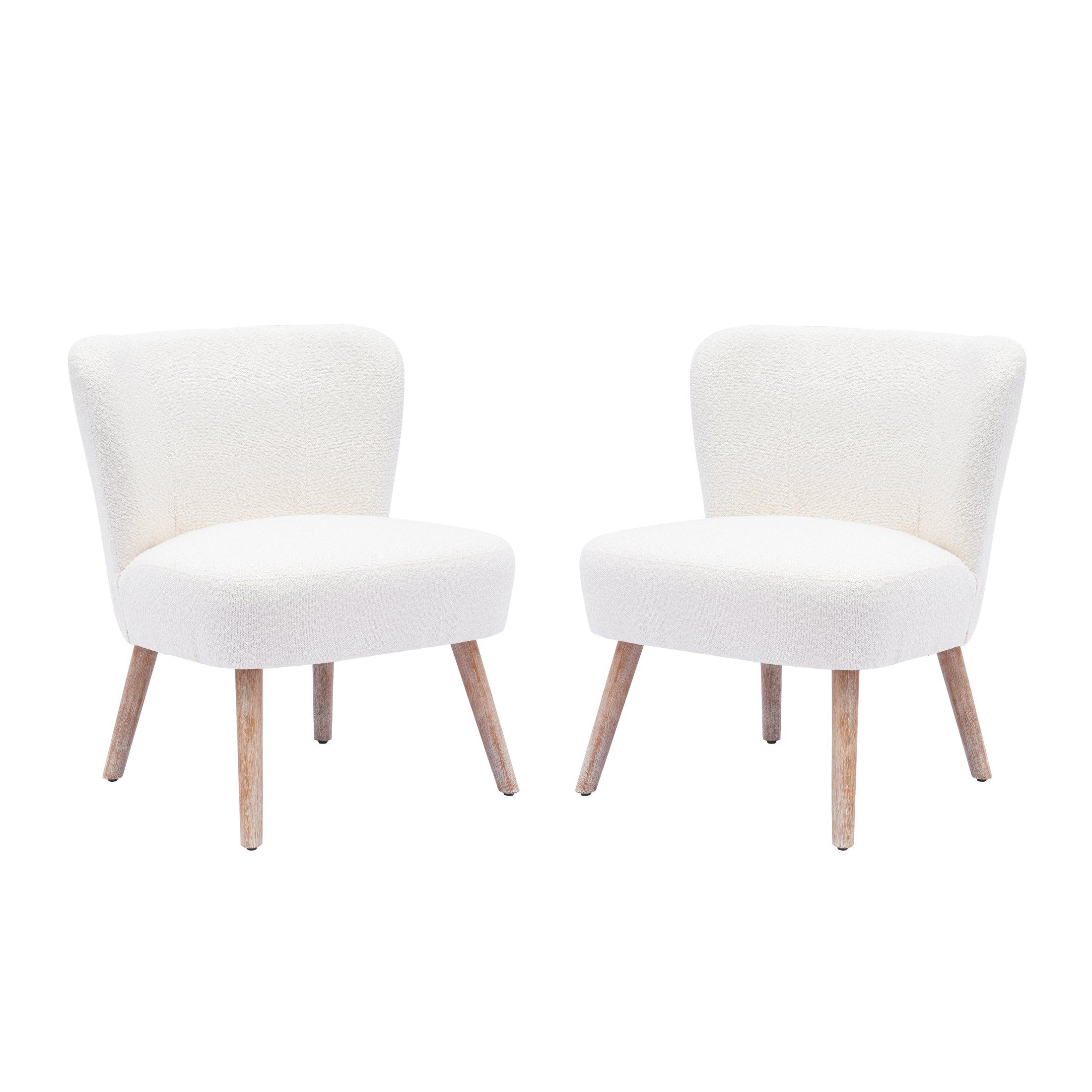 Amélie 25" Wide Upholstered Boucle Fabric Accent Chair (Set of 2) - Costaelm