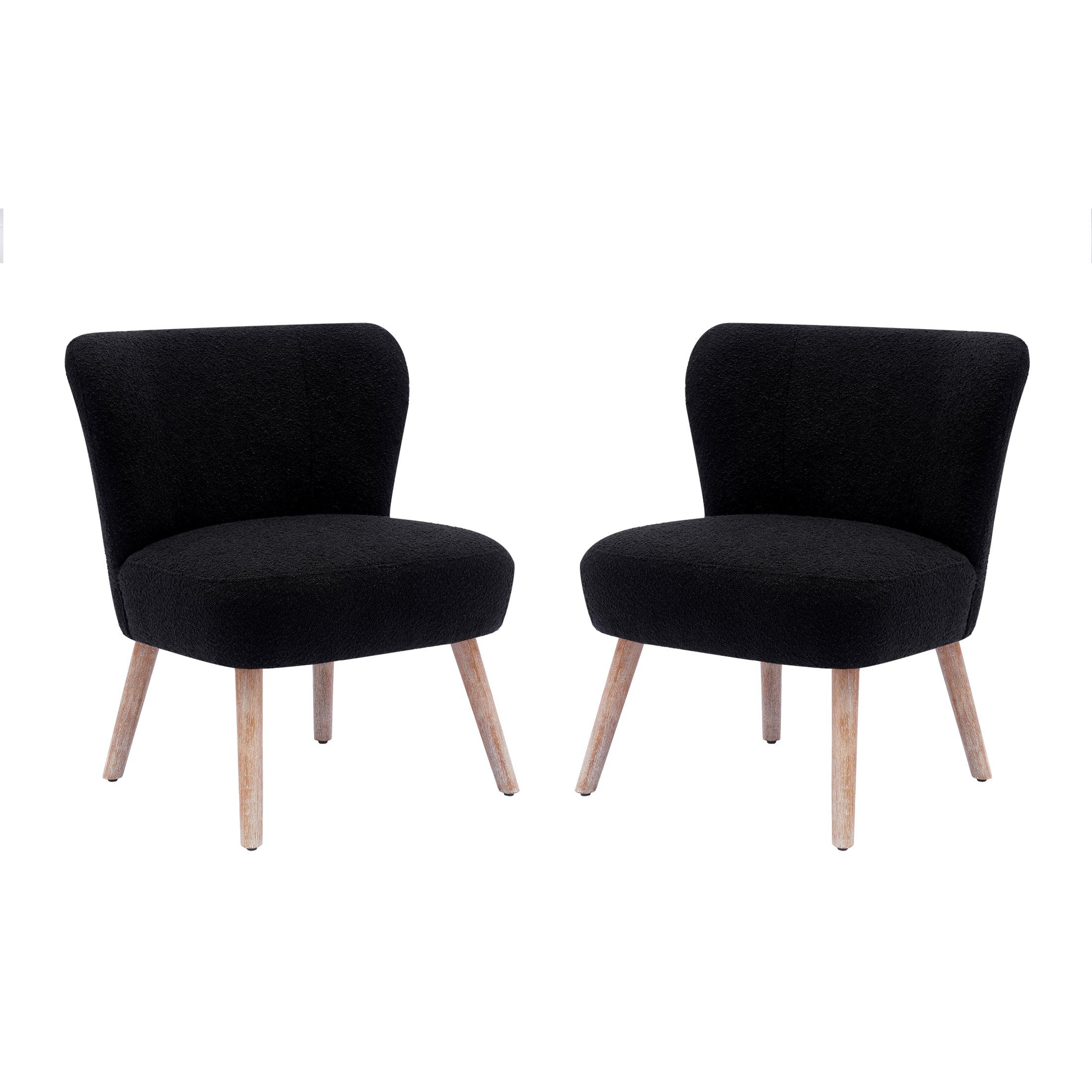 Amélie 25" Wide Upholstered Boucle Fabric Accent Chair (Set of 2) - Costaelm