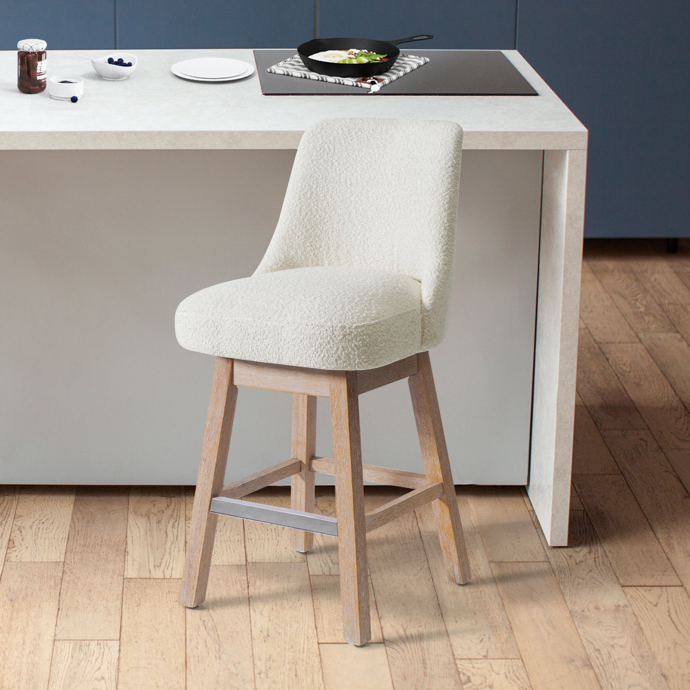 Amélie 26" Upholstered Swivel Counter Height Bar Stool