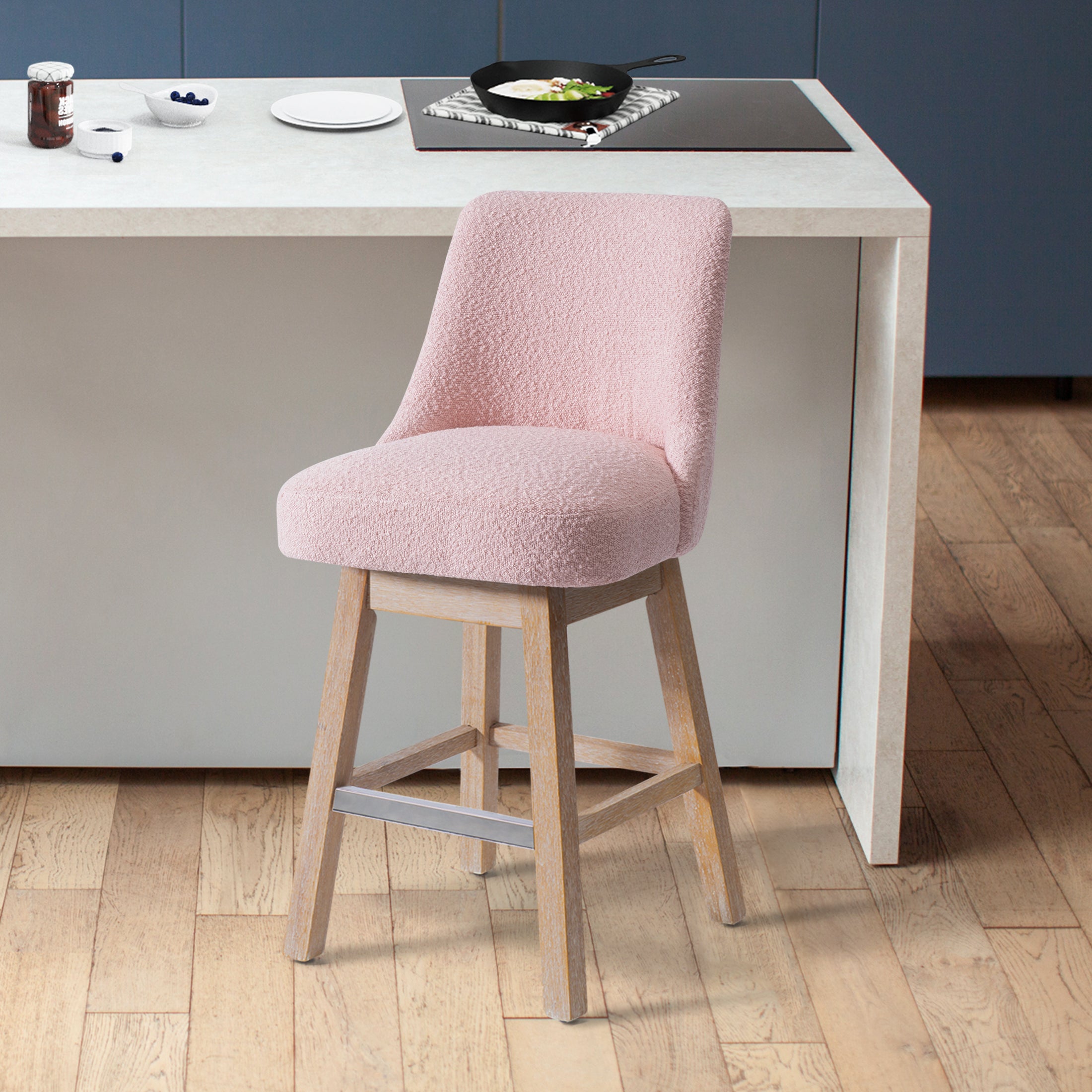 Amélie 26" Upholstered Swivel Counter Height Bar Stool