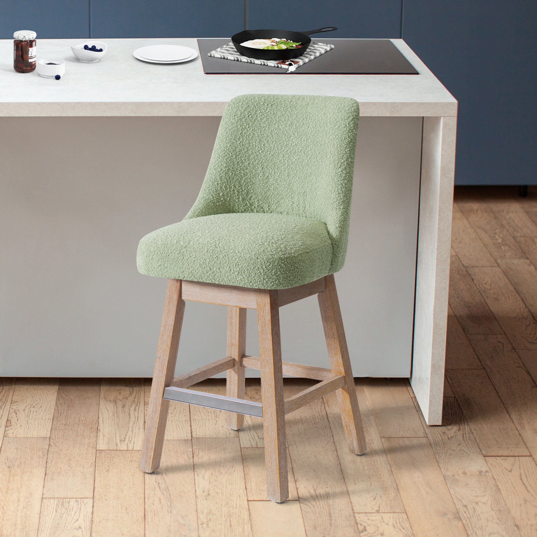Amélie 26" Upholstered Swivel Counter Height Bar Stool