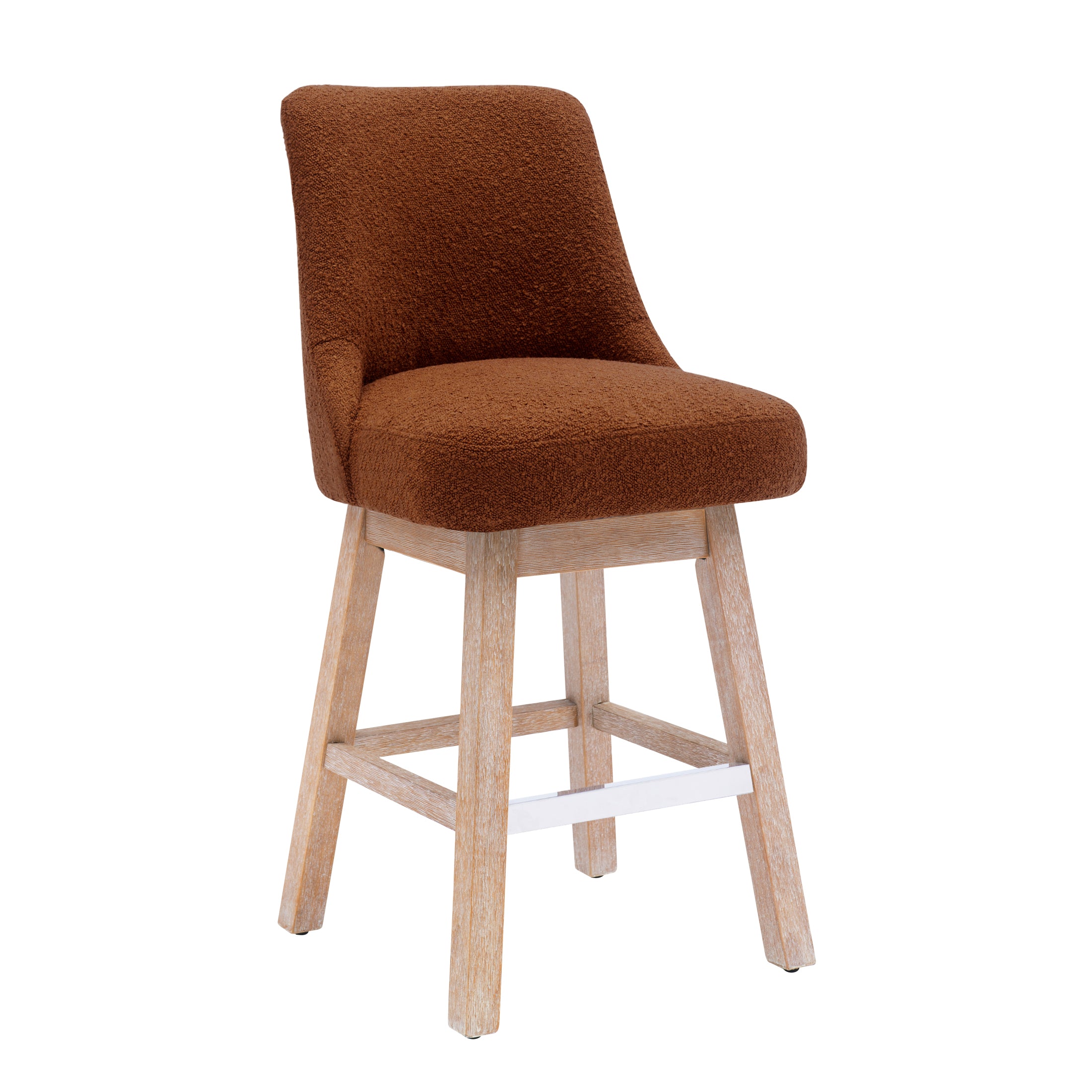 Amélie 26" Upholstered Swivel Counter Height Bar Stool