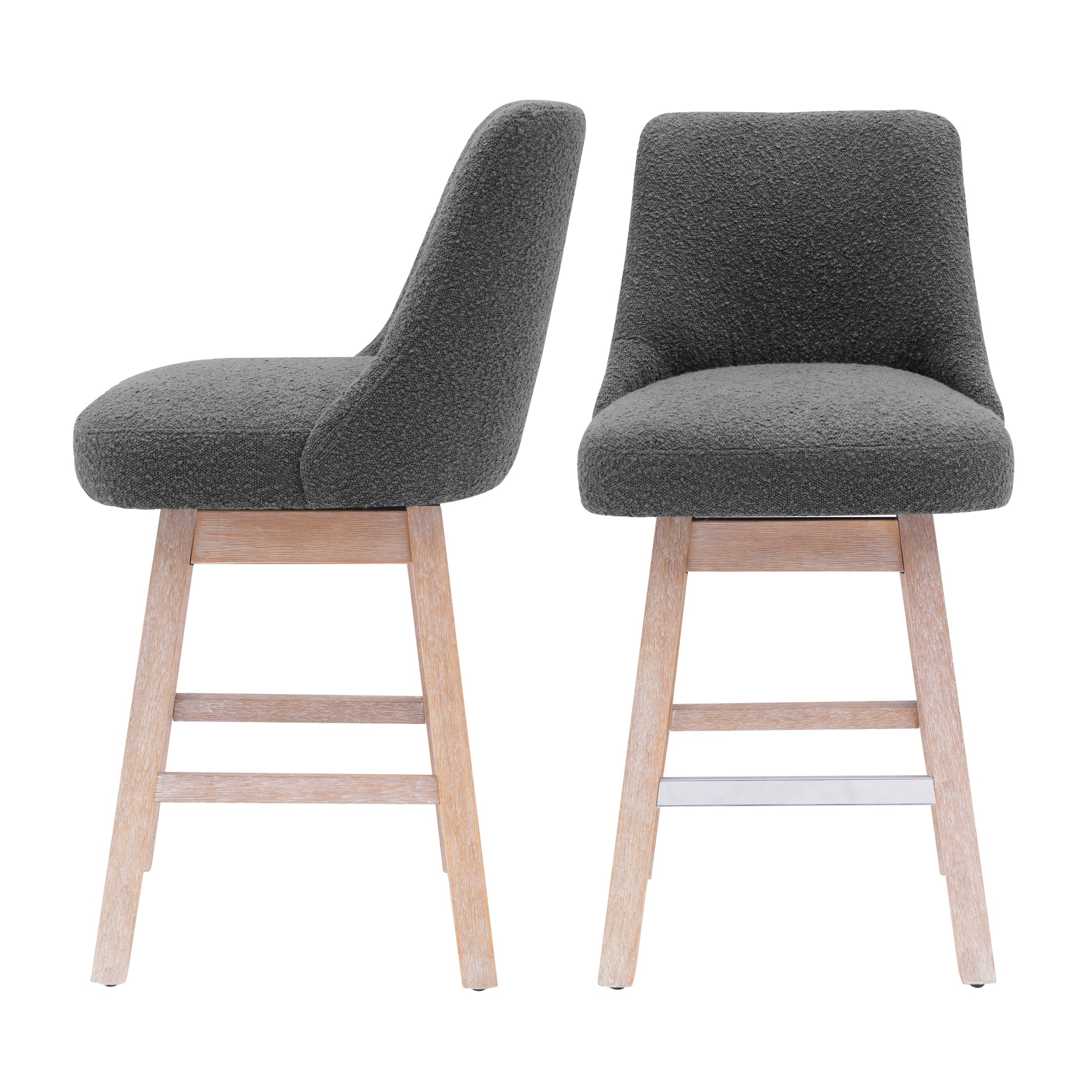 Amélie 26" Upholstered Swivel Counter Height Bar Stools (Set of 2)