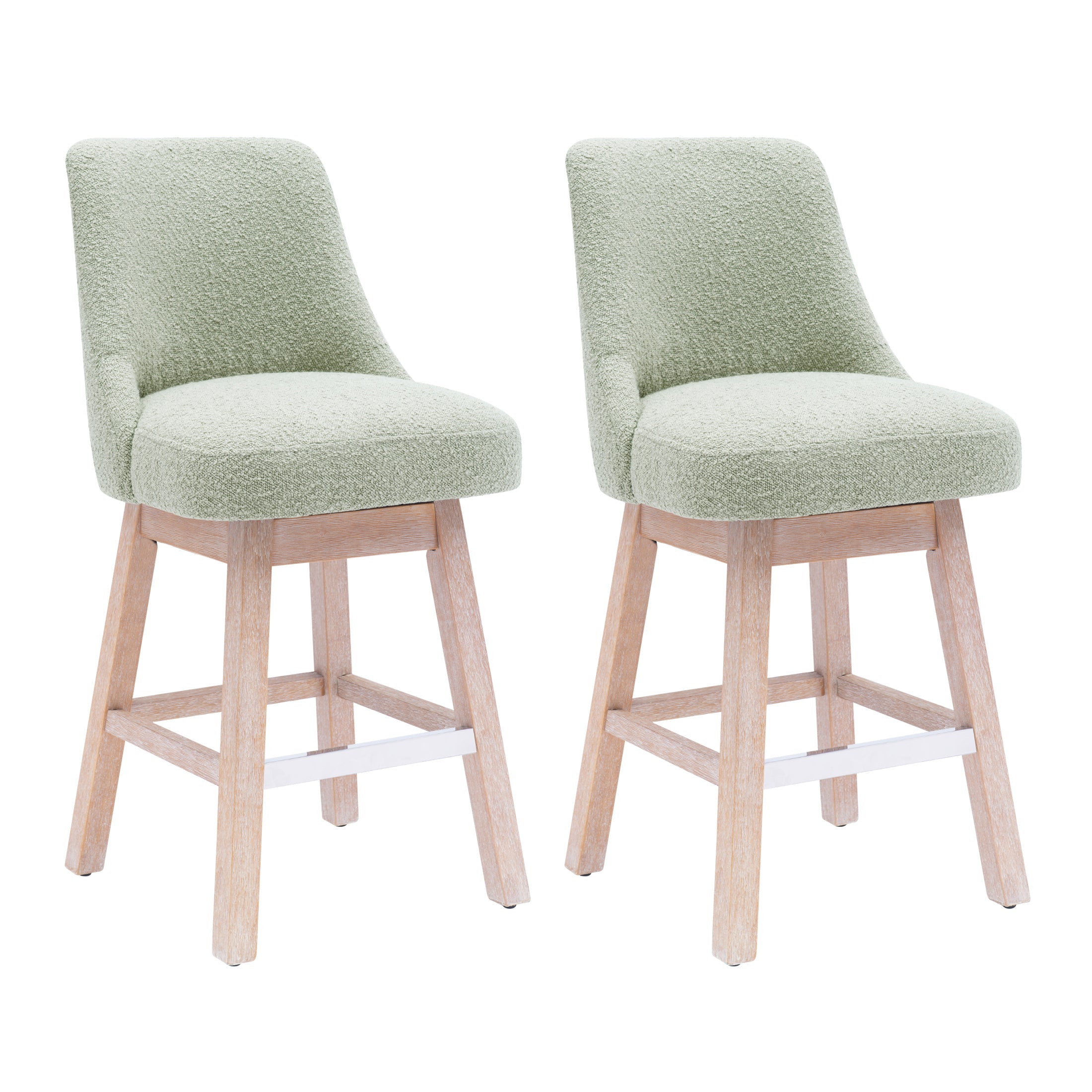 Amélie 26" Upholstered Swivel Counter Height Bar Stools (Set of 2)
