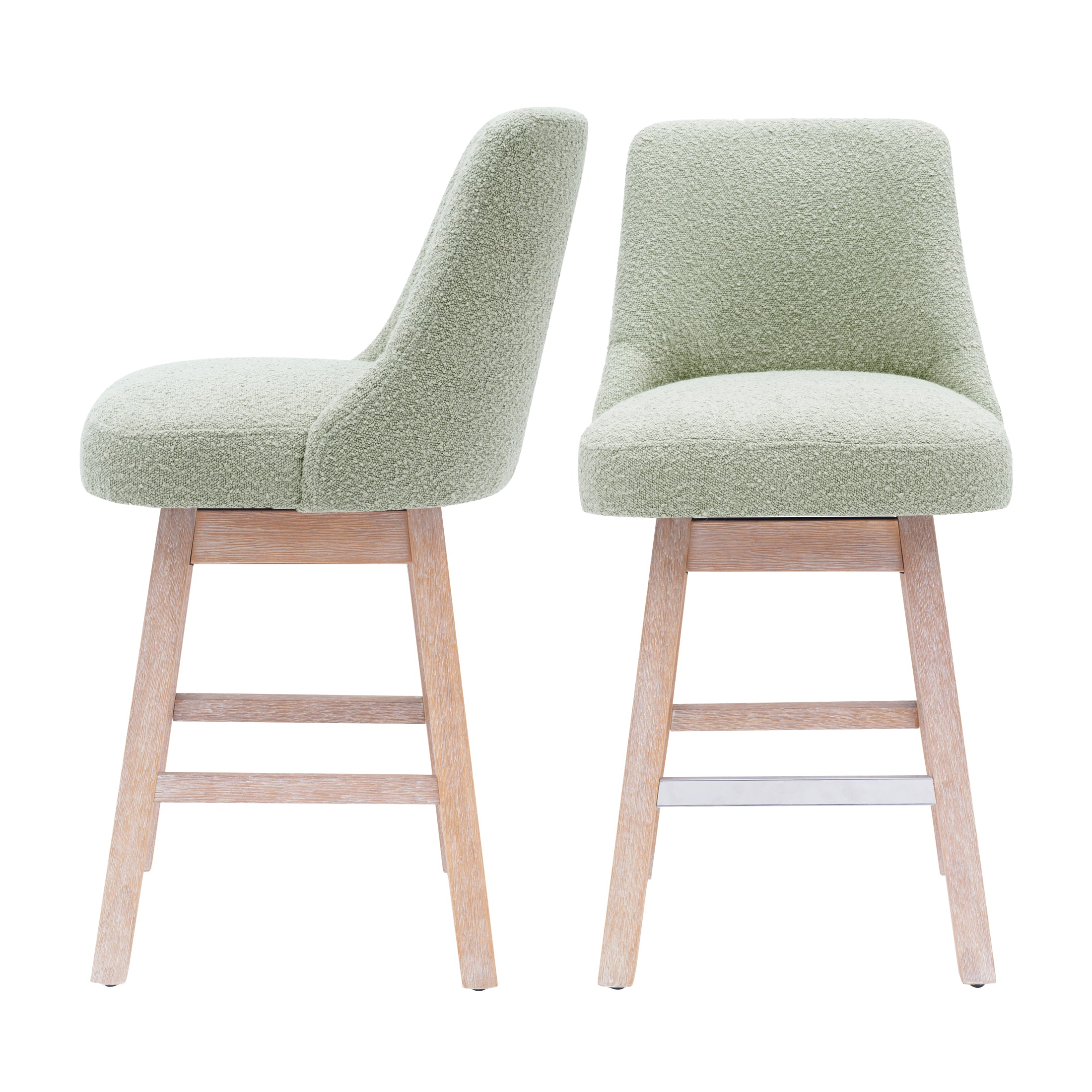 Amélie 26" Upholstered Swivel Counter Height Bar Stools (Set of 2)