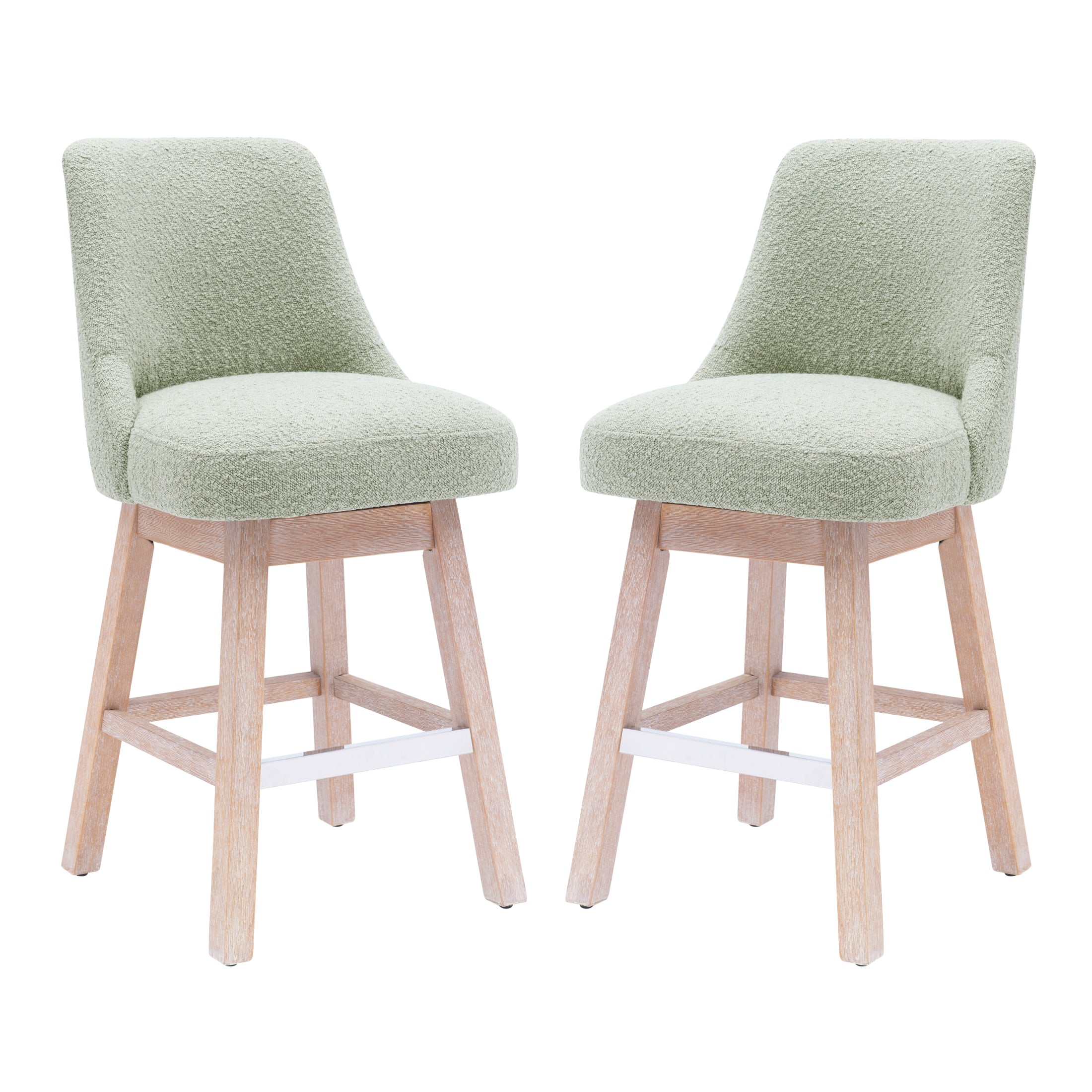 Amélie 26" Upholstered Swivel Counter Height Bar Stools (Set of 2)