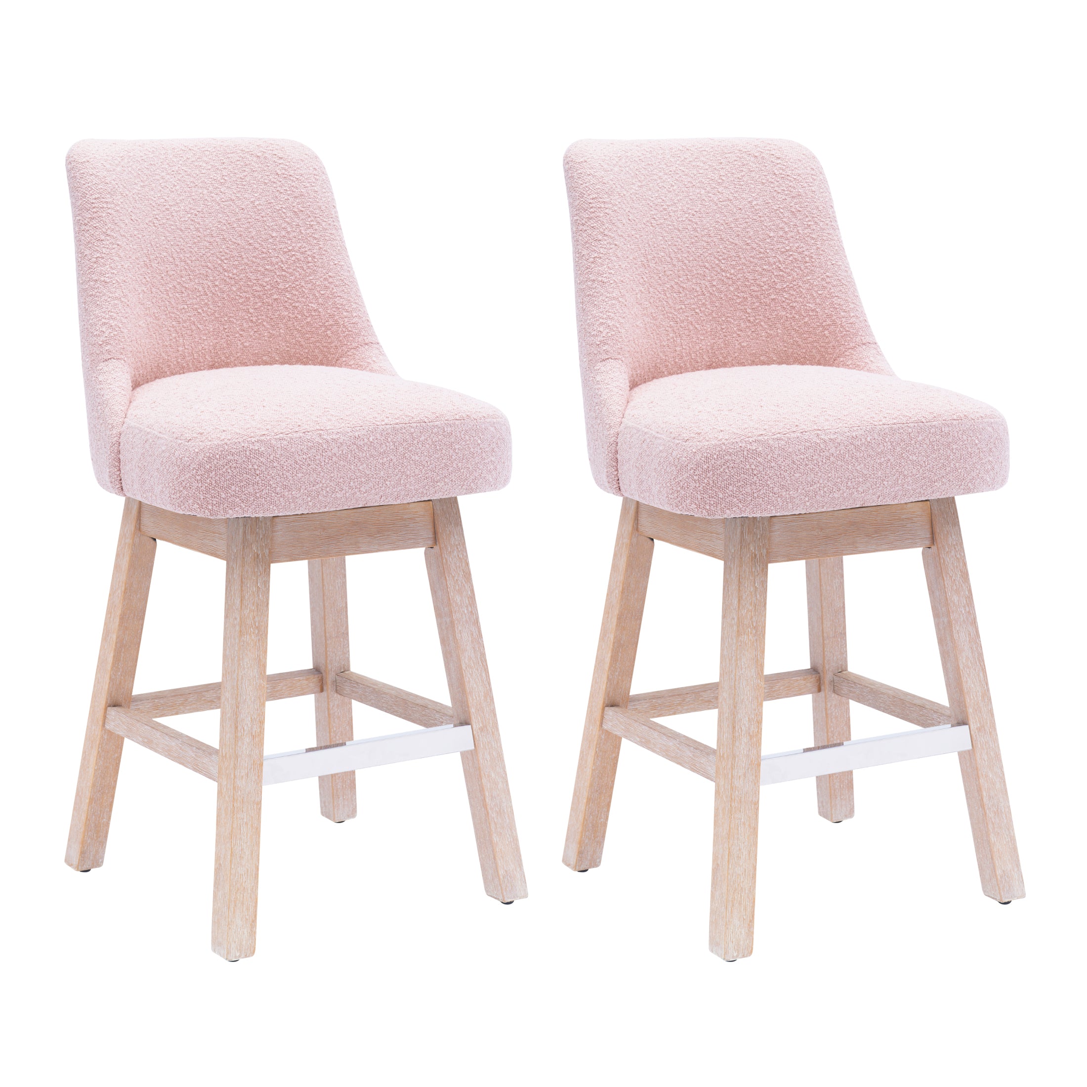 Amélie 26" Upholstered Swivel Counter Height Bar Stools (Set of 2)