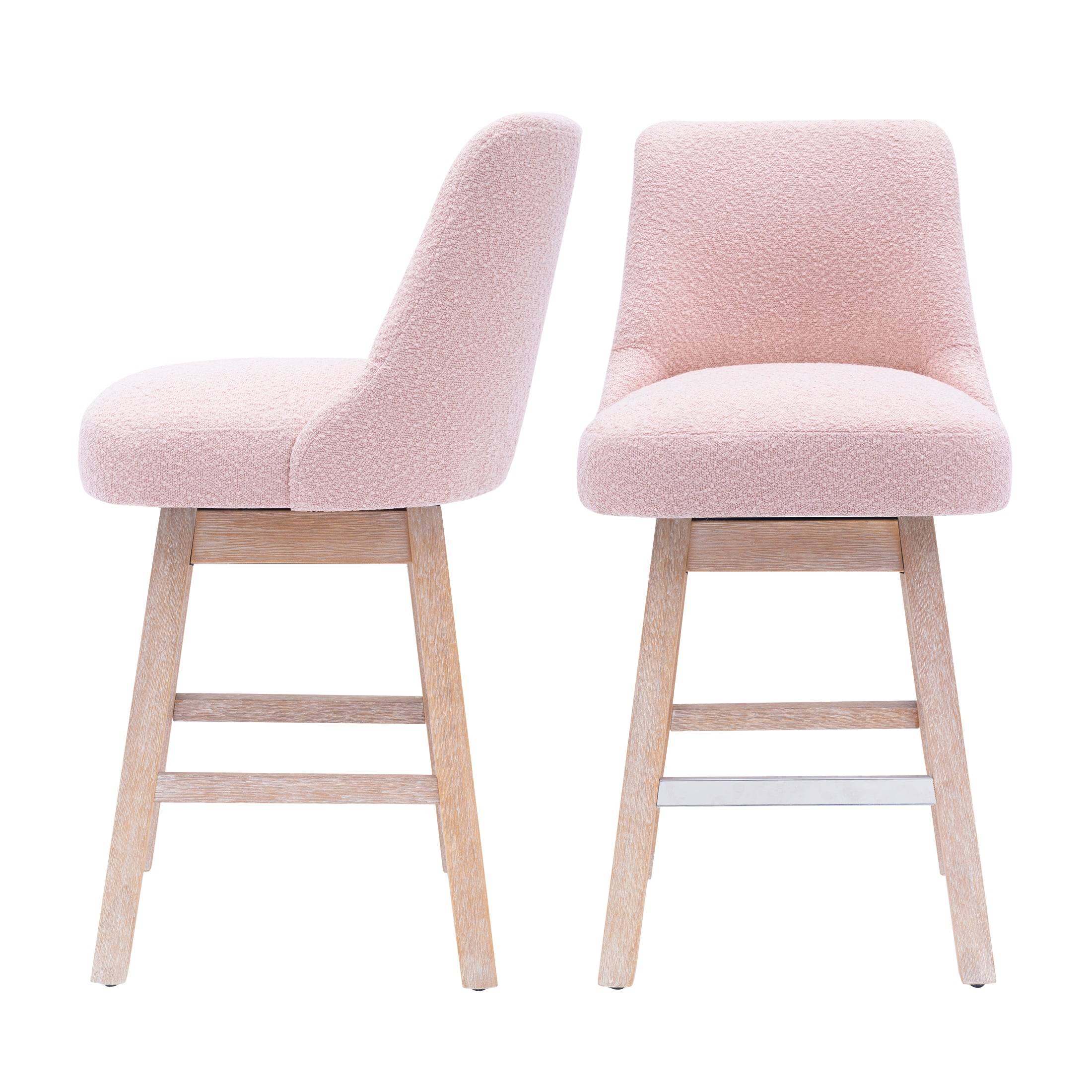 Amélie 26" Upholstered Swivel Counter Height Bar Stools (Set of 2)