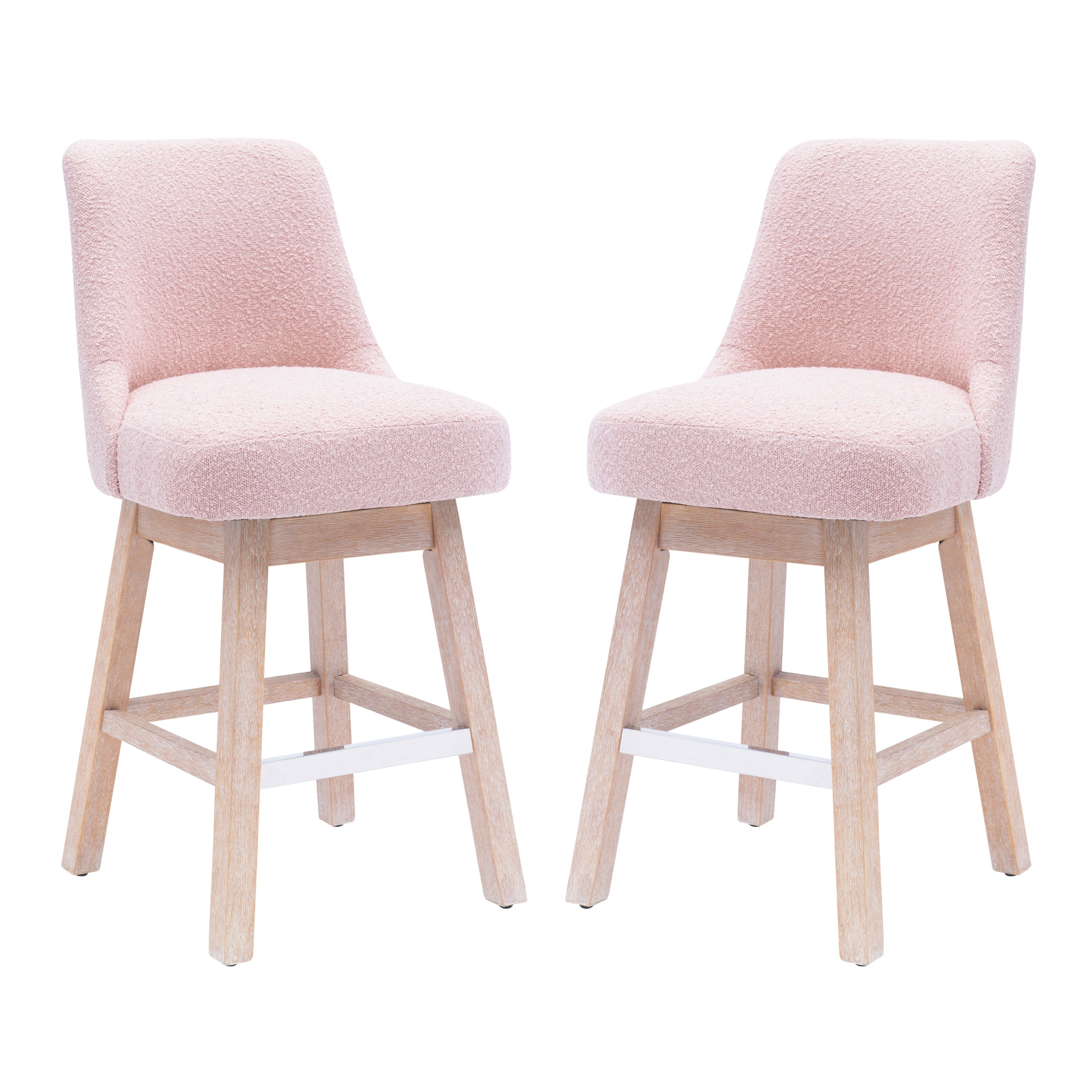 Amélie 26" Upholstered Swivel Counter Height Bar Stools (Set of 2)