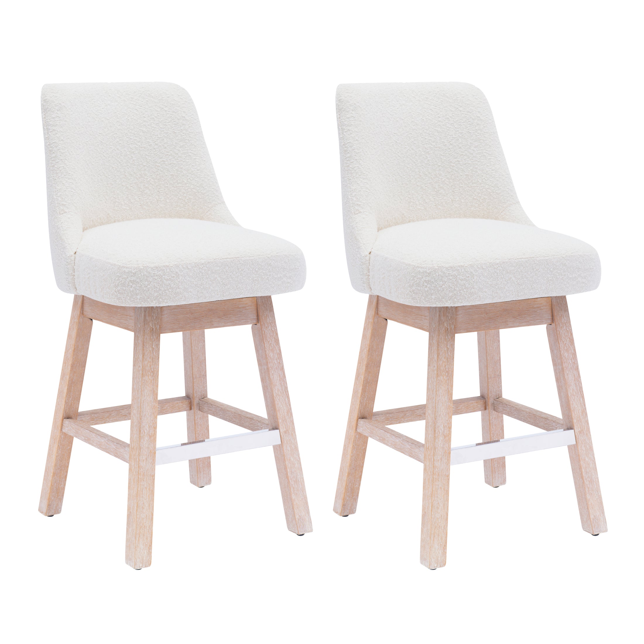 Amélie 26" Upholstered Swivel Counter Height Bar Stools (Set of 2)