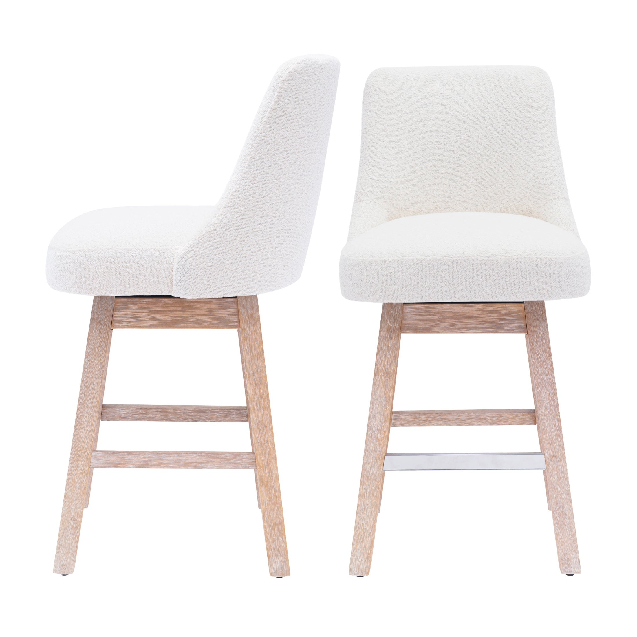 Amélie 26" Upholstered Swivel Counter Height Bar Stools (Set of 2)