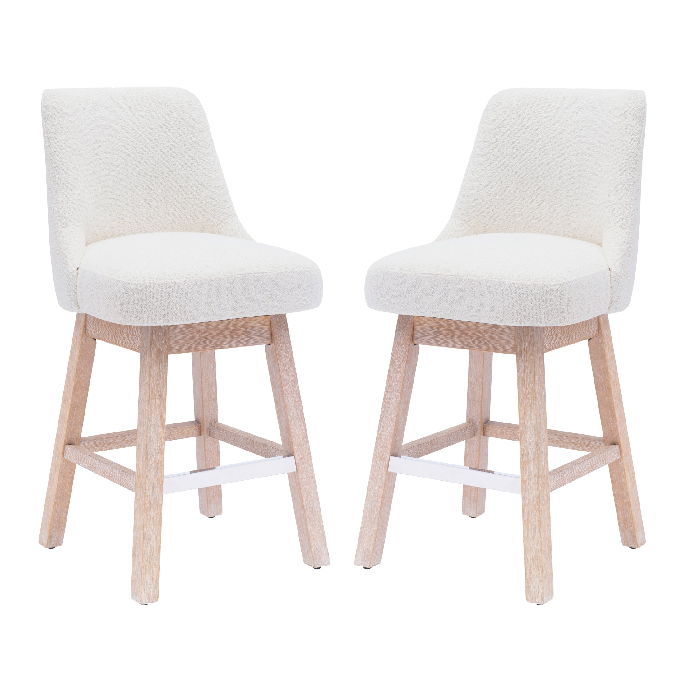 Amélie 26" Upholstered Swivel Counter Height Bar Stools (Set of 2)