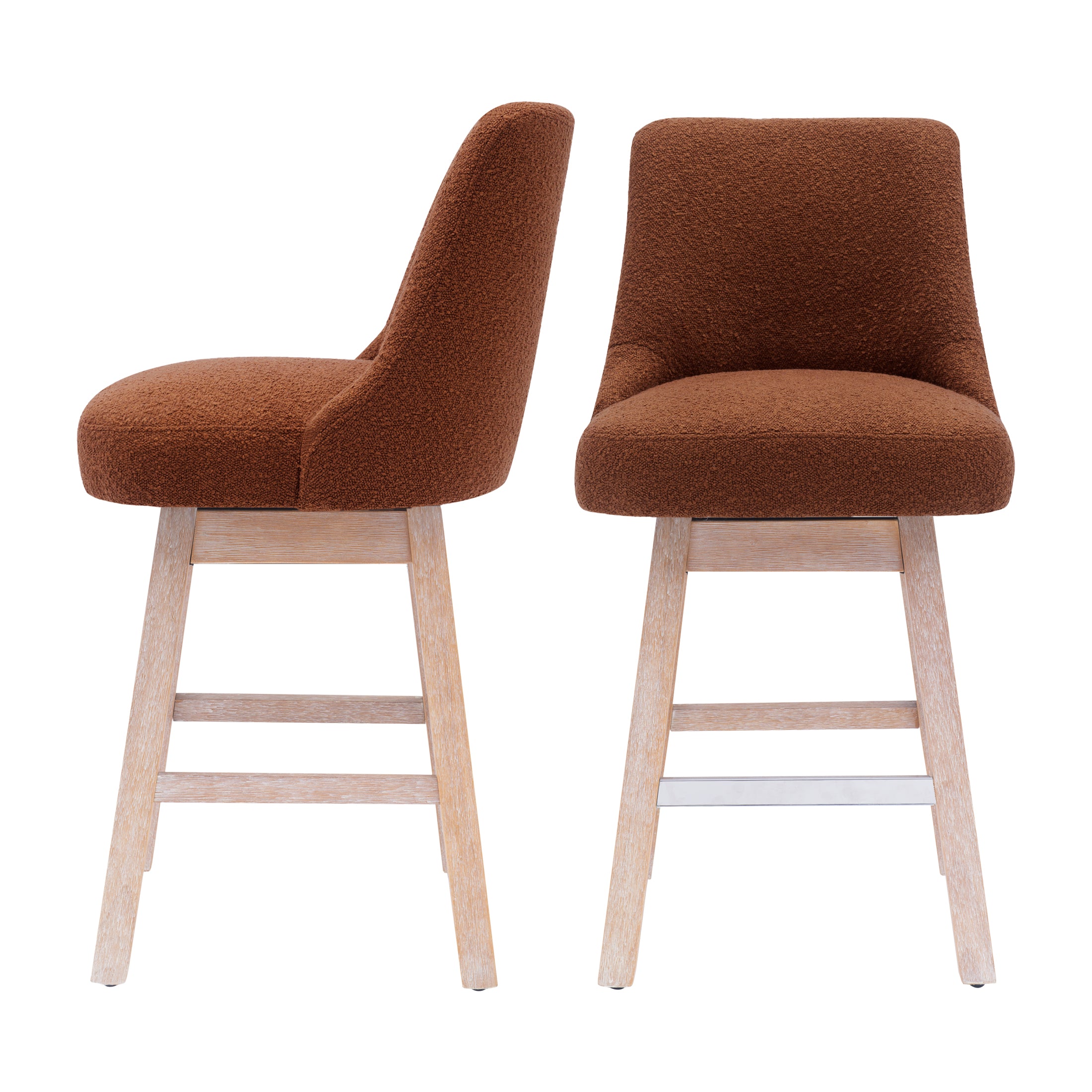 Amélie 26" Upholstered Swivel Counter Height Bar Stools (Set of 2)