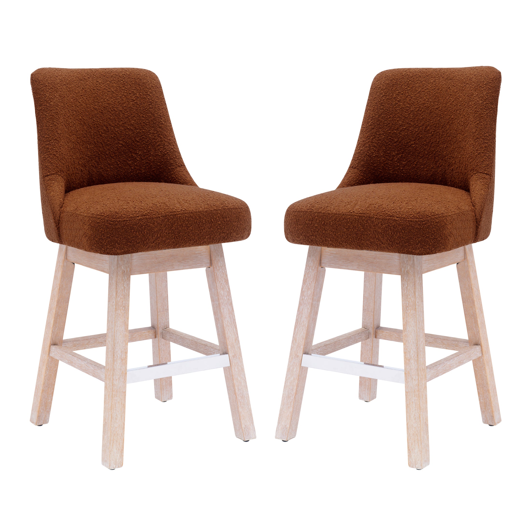Amélie 26" Upholstered Swivel Counter Height Bar Stools (Set of 2)