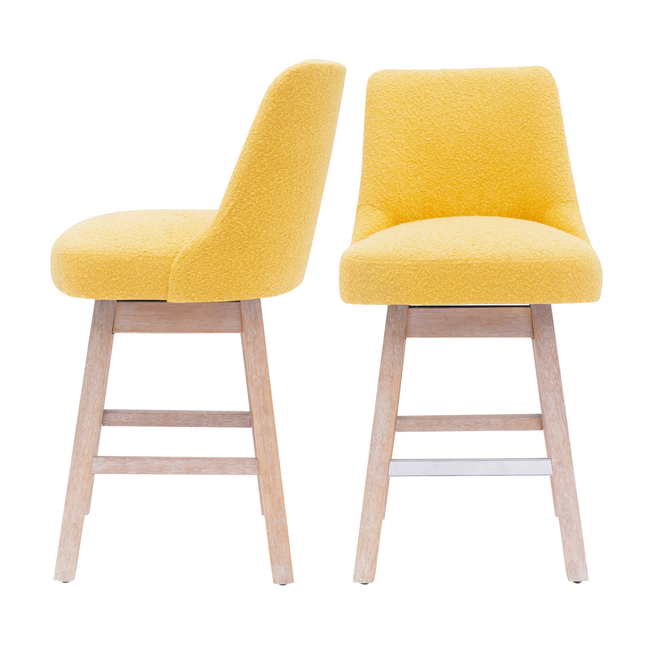 Amélie 26" Upholstered Swivel Counter Height Bar Stools (Set of 2)